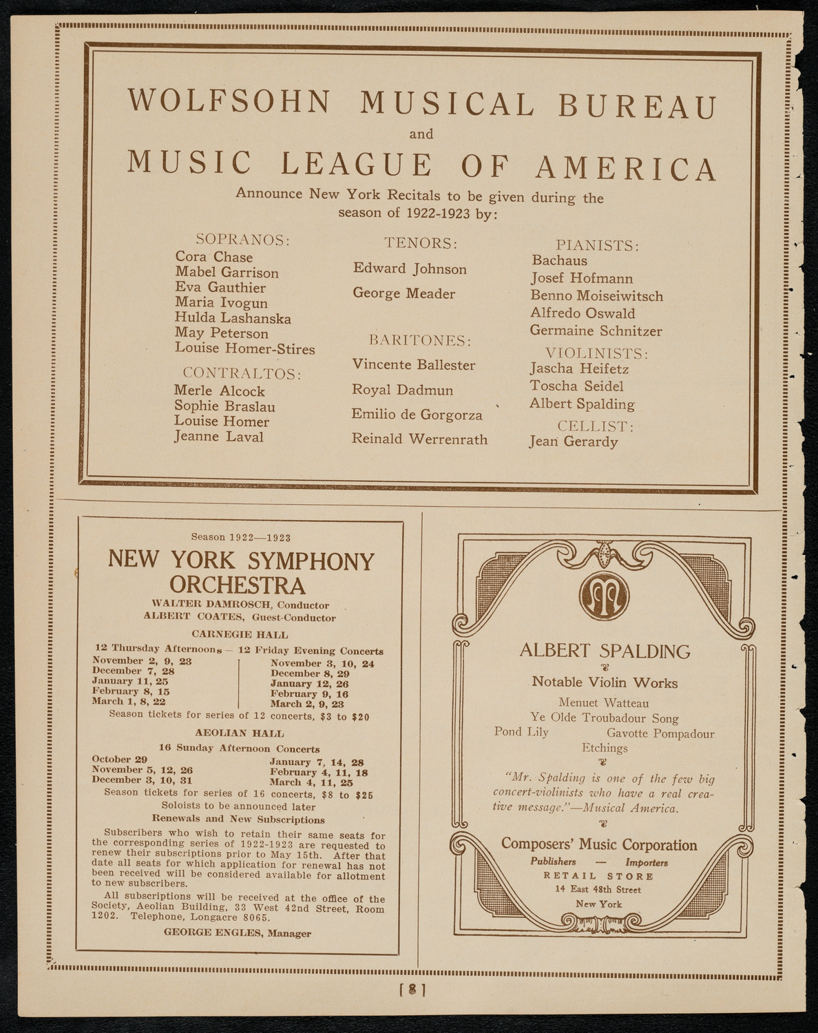 Salvation Army Gathering, April 30, 1922, program page 8