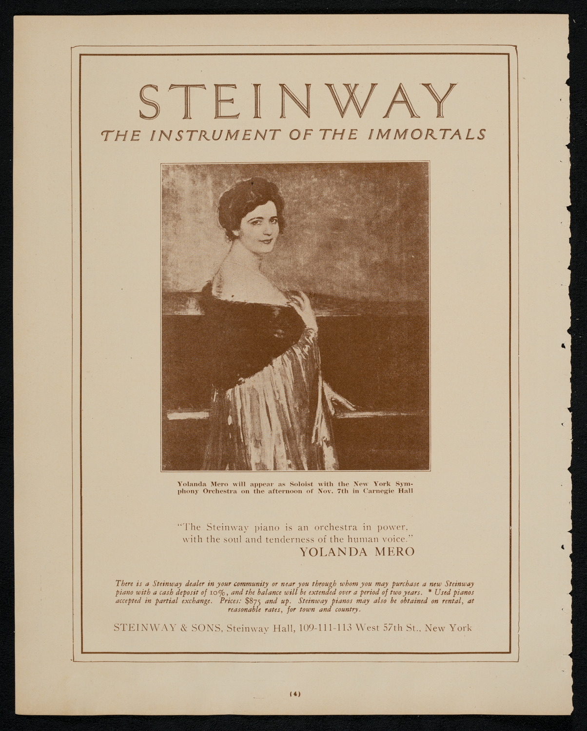 Philadelphia Orchestra, November 3, 1925, program page 4