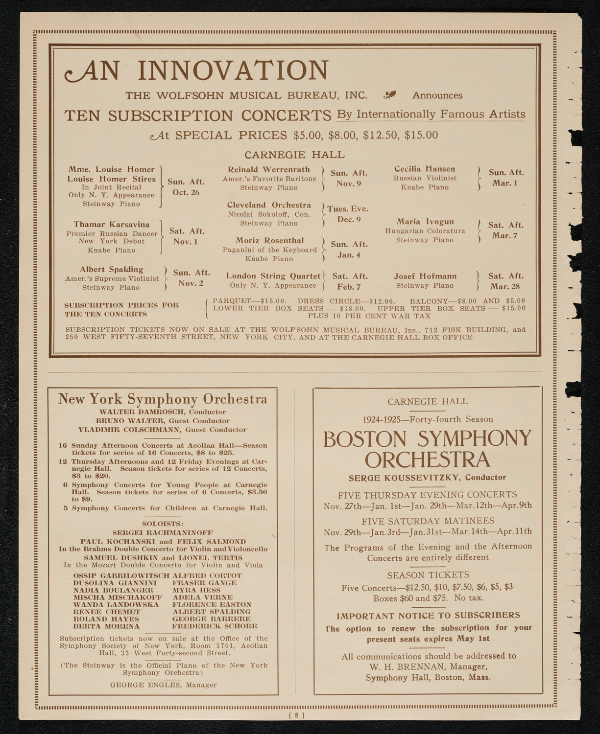 Bernardo Olshanky, Baritone, assisted by Helen Jeffrey, October 11, 1924, program page 8