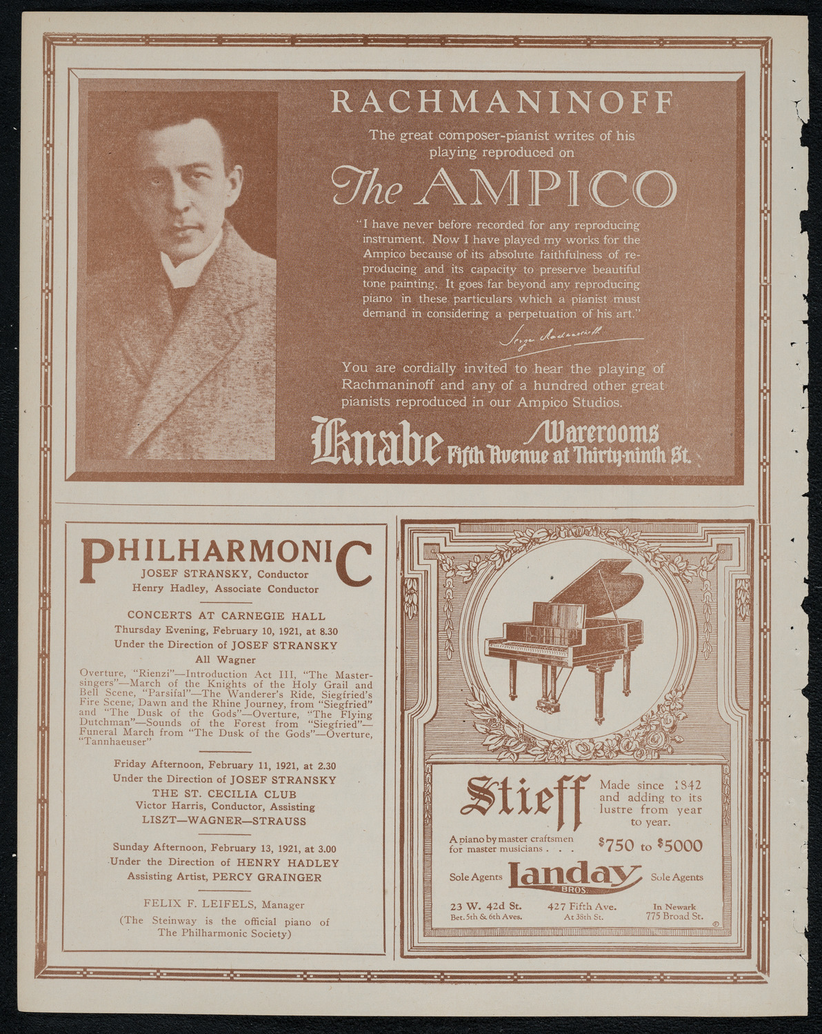 National Symphony Orchestra, February 7, 1921, program page 12