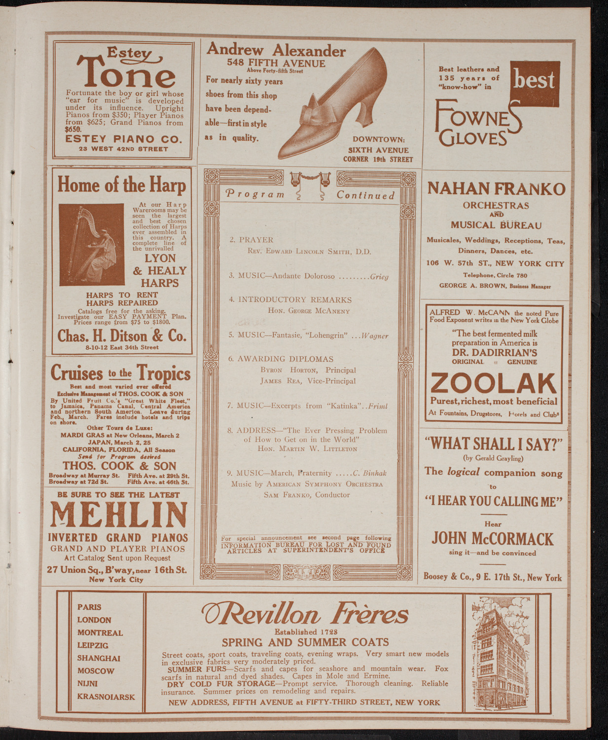 Graduation: Packard Commercial School, May 25, 1916, program page 7