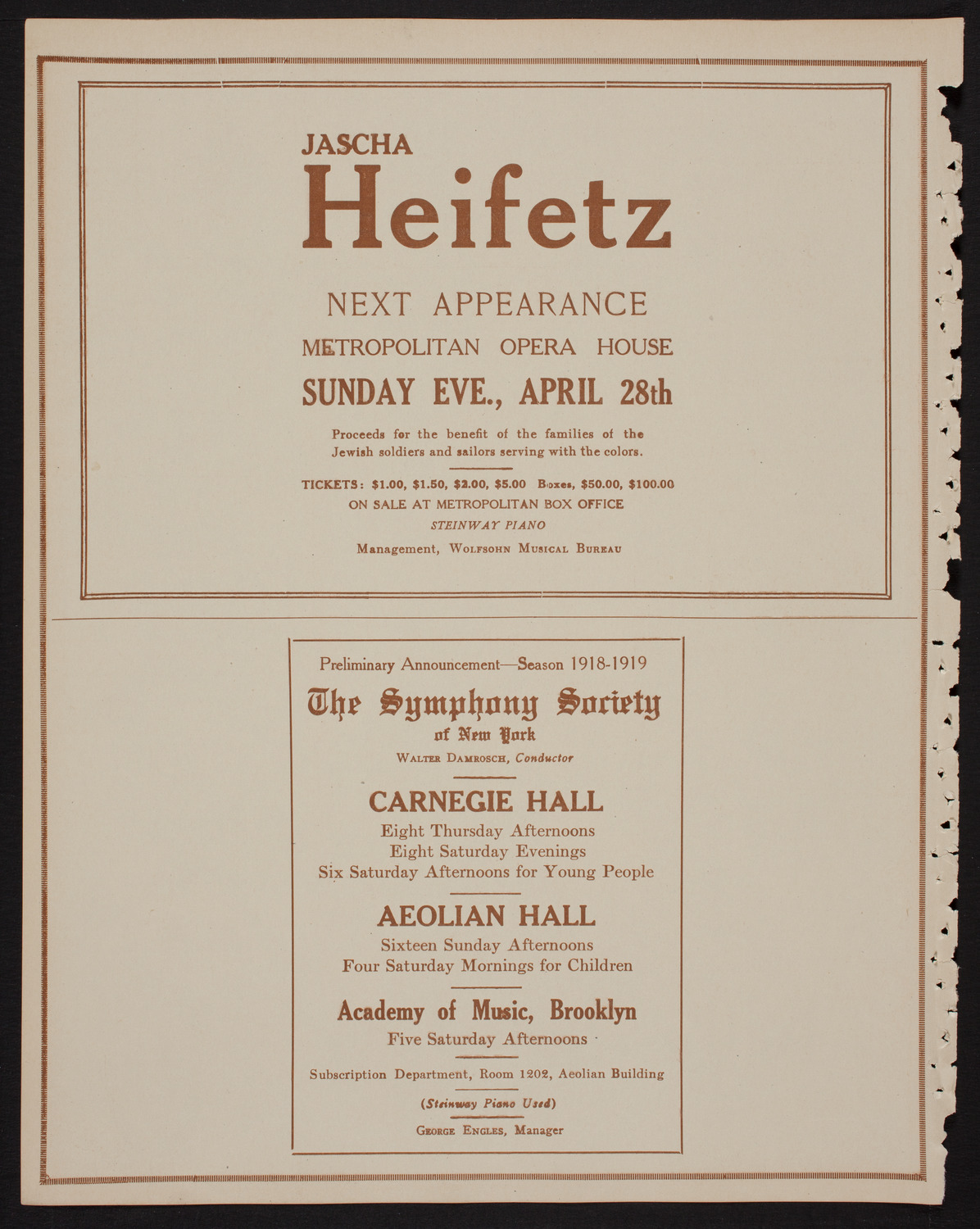 Meeting: The Humanitarian Cult, April 16, 1918, program page 8
