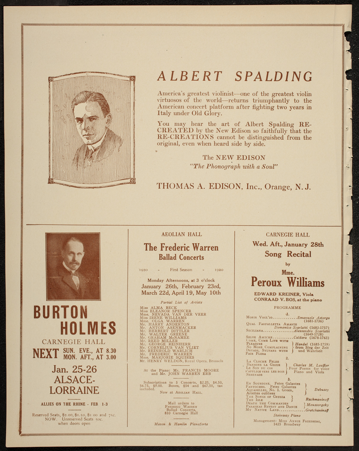 Lada (Concert Dancer) with Symphony Orchestra, January 20, 1920, program page 2