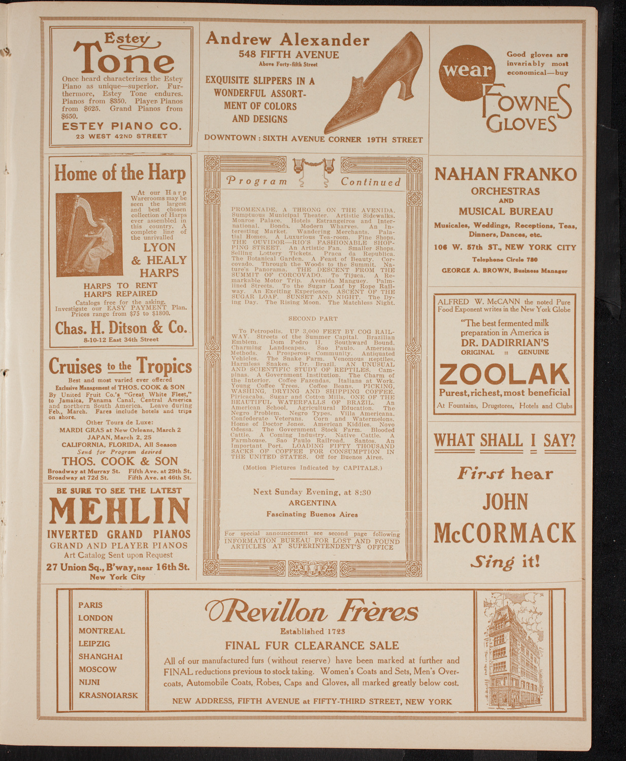Newman Traveltalks: Brazil, February 27, 1916, program page 7