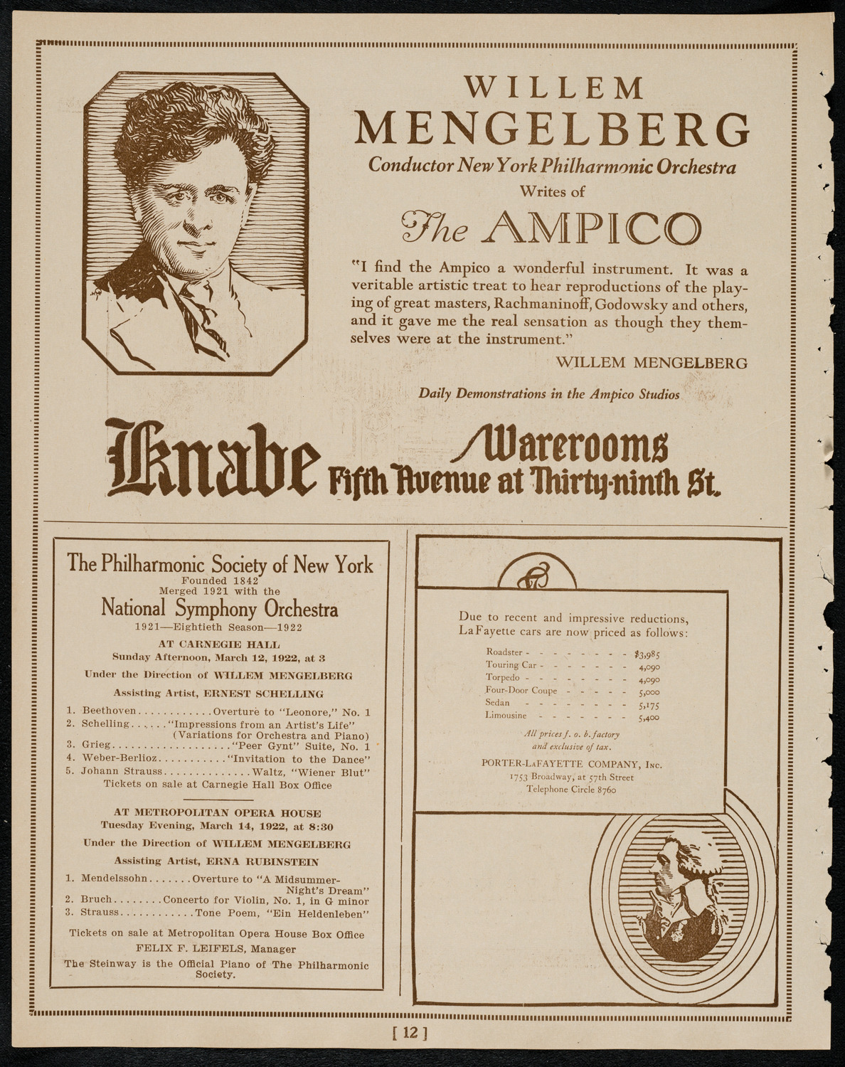 Maria Ivogun, Soprano, March 11, 1922, program page 12
