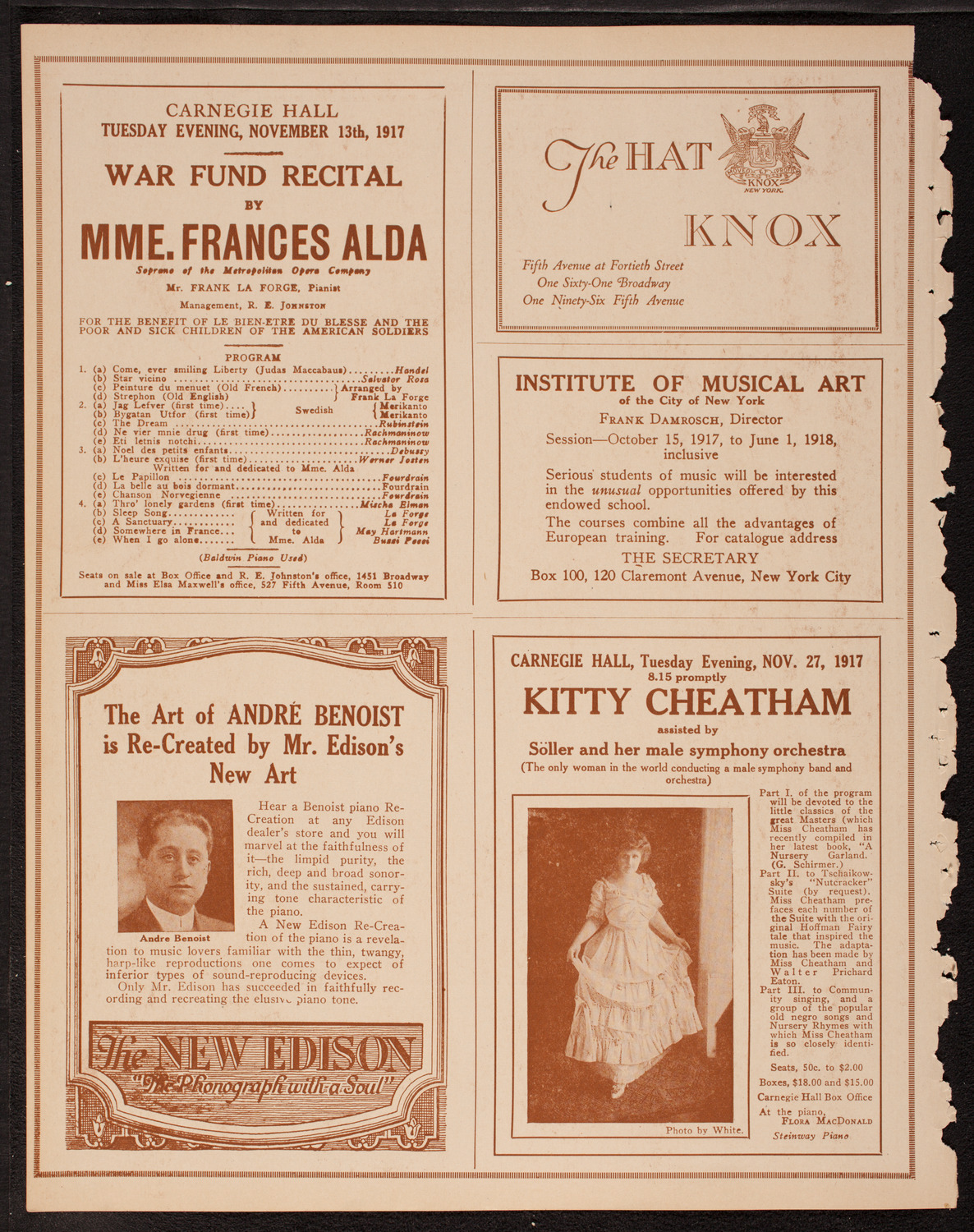 New York Philharmonic, November 11, 1917, program page 2