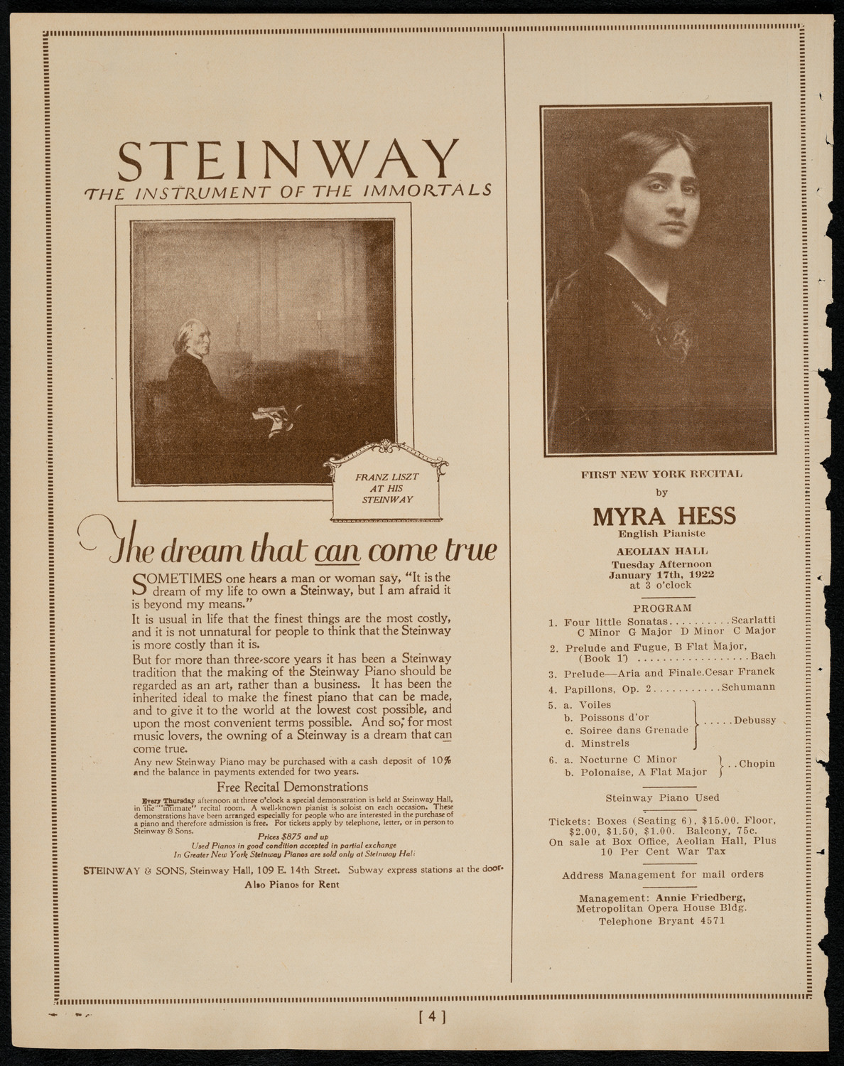 New York Banks' Glee Club, January 10, 1922, program page 4