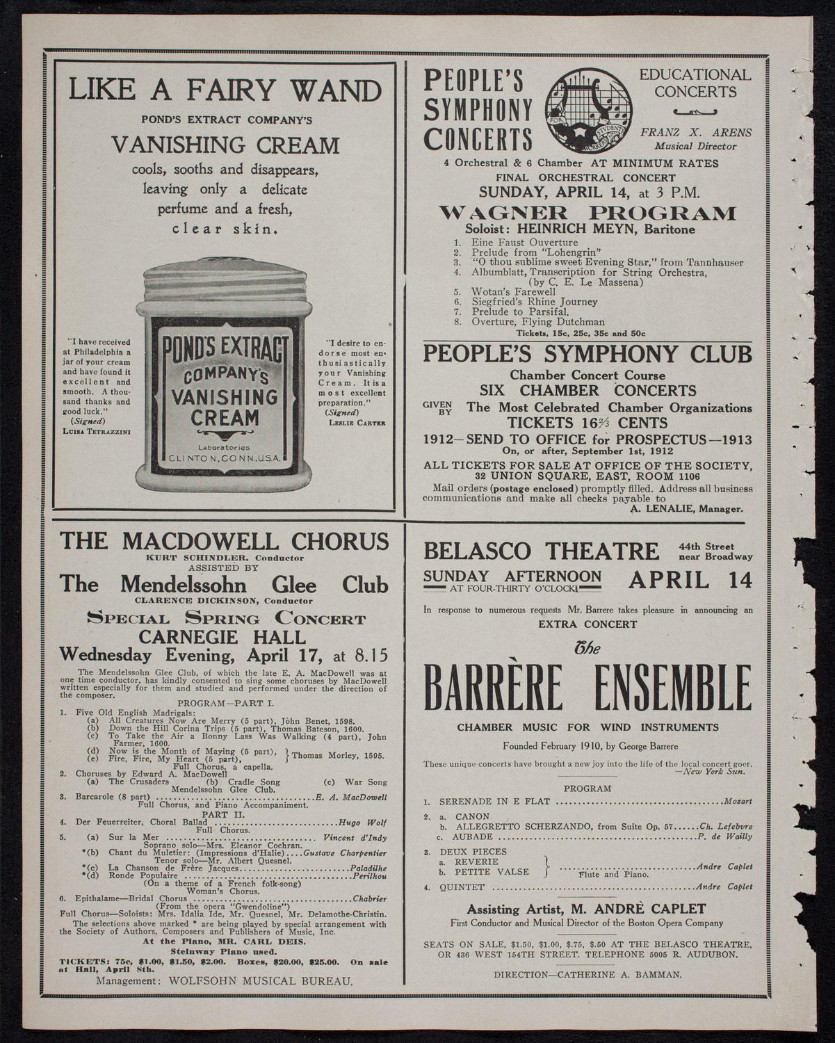 Charles Dickens Festival, April 12, 1912, program page 8