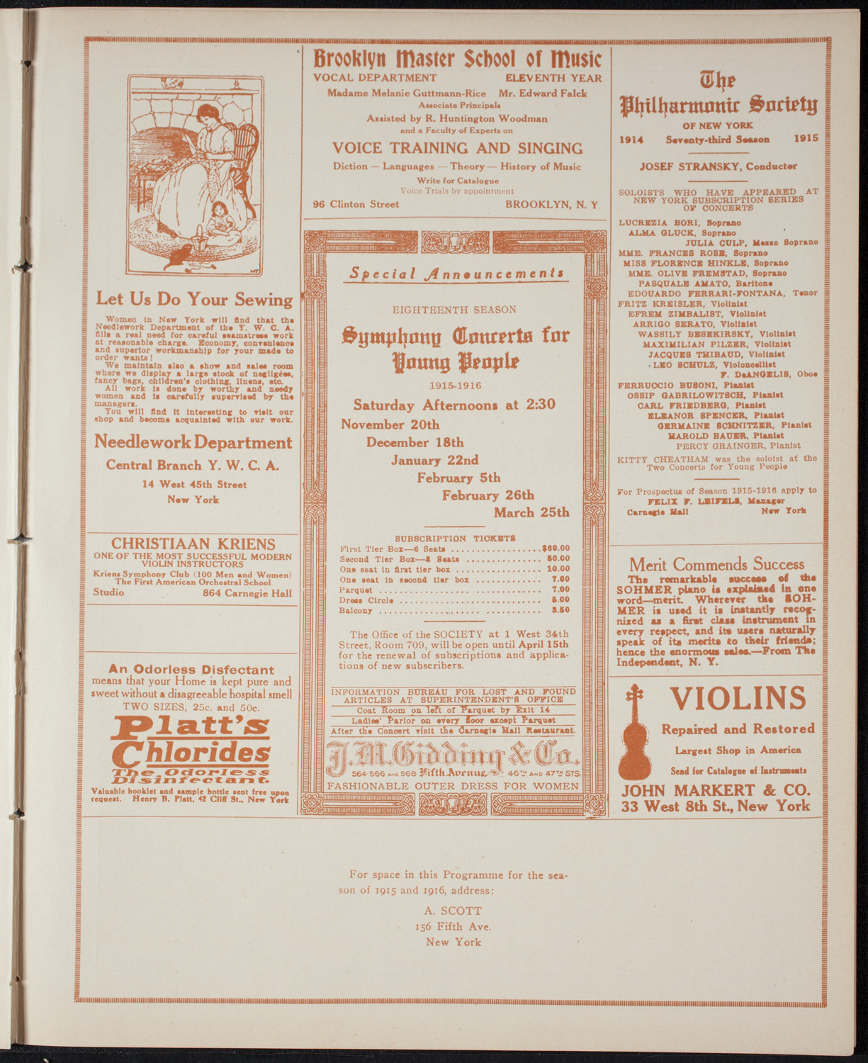 New York Banks' Glee Club, April 10, 1915, program page 9