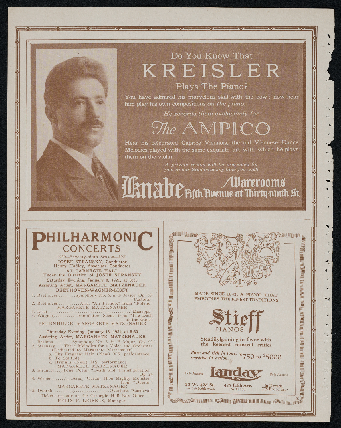 New York Philharmonic, January 2, 1921, program page 12