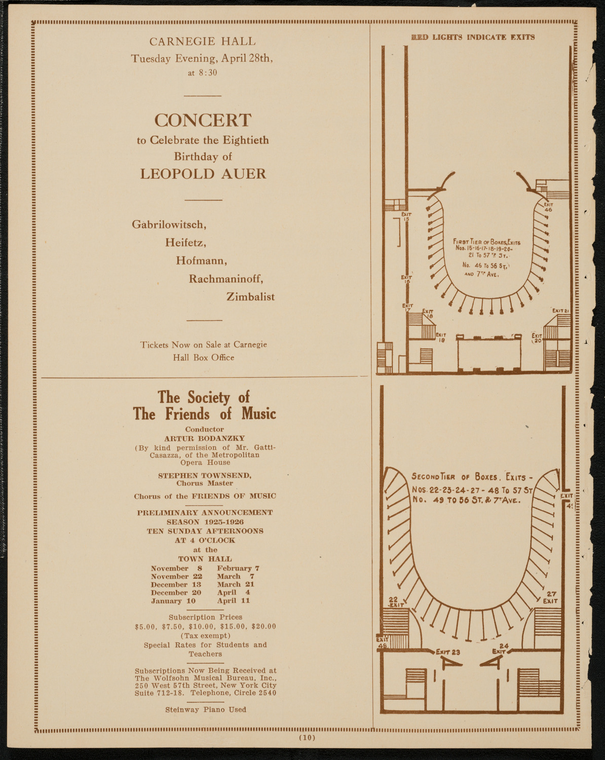 Benefit: Association of Music School Settlements, April 19, 1925, program page 10