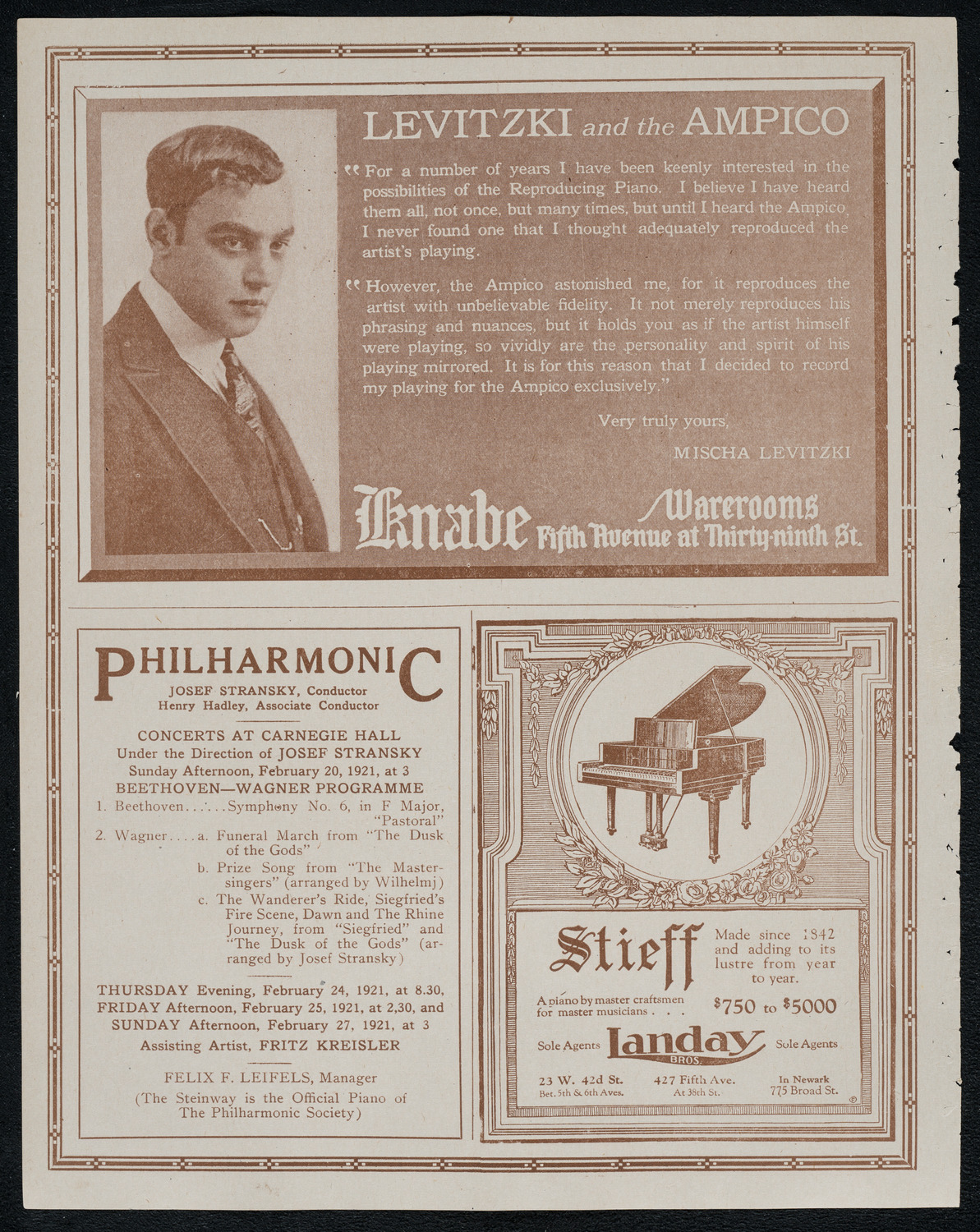 New York Symphony Orchestra, February 17, 1921, program page 12