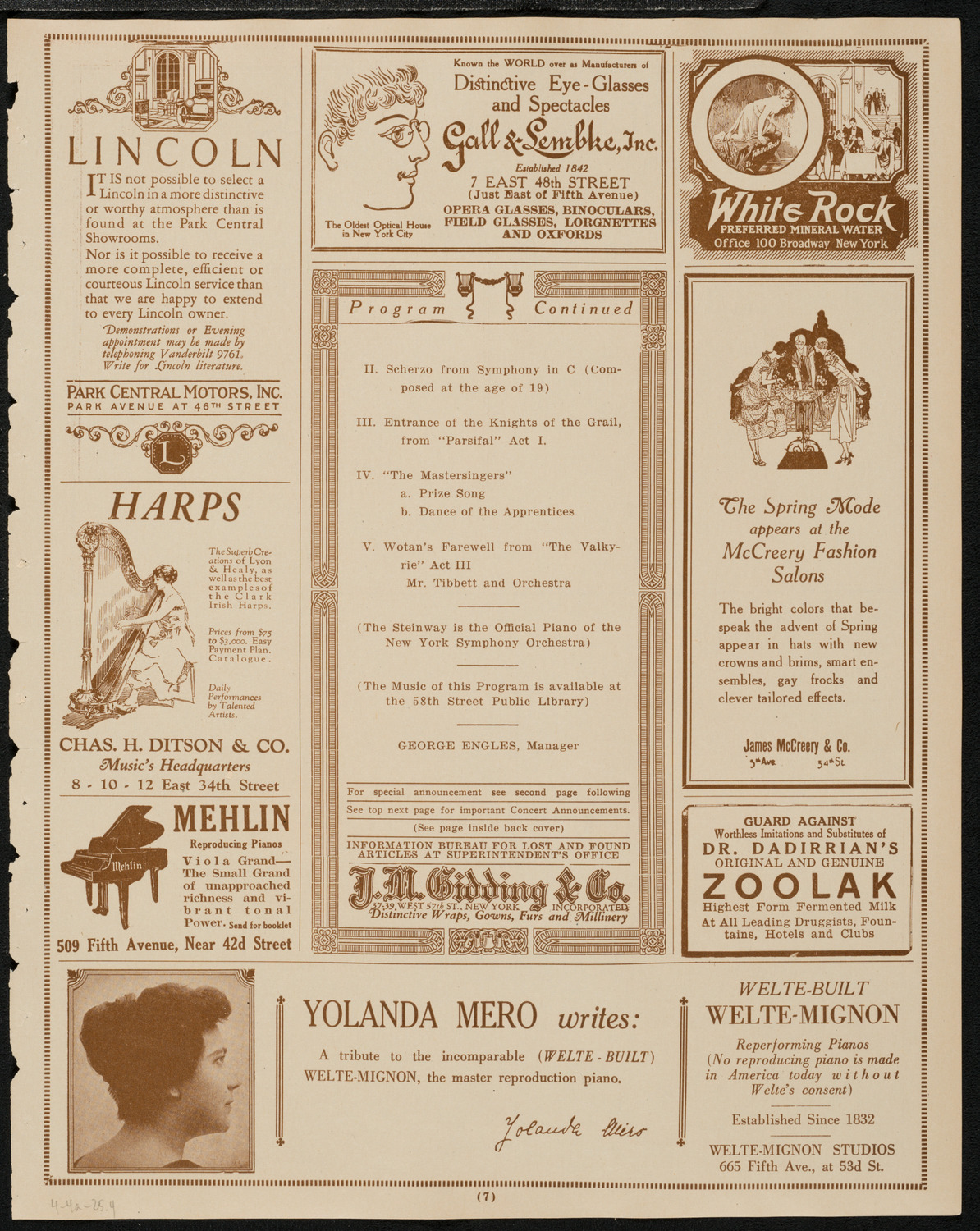 Symphony Concert for Young People, April 4, 1925, program page 7