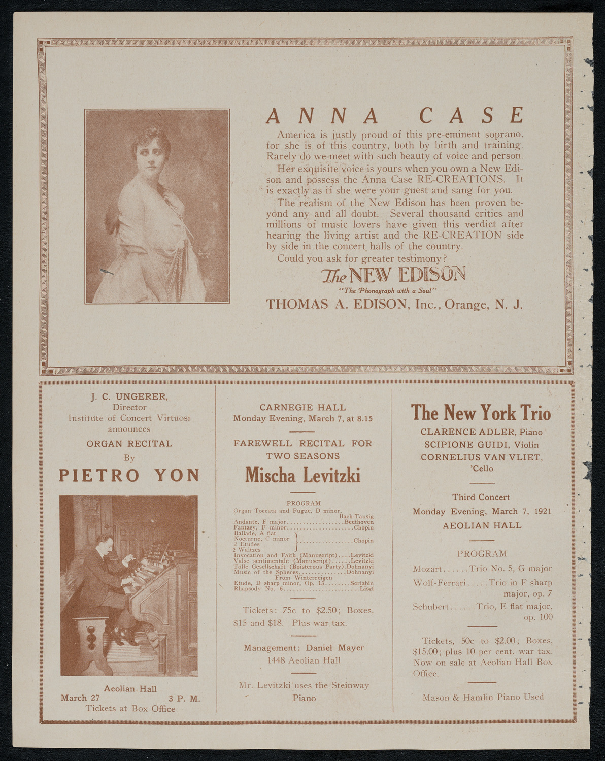 National Symphony Orchestra, February 21, 1921, program page 2