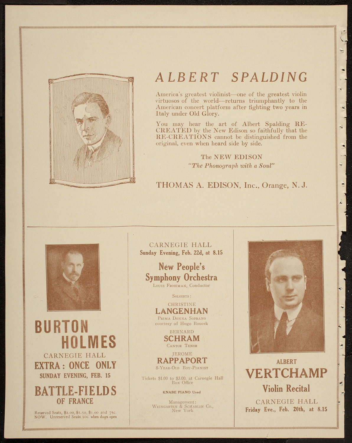 New York Philharmonic, February 12, 1920, program page 2