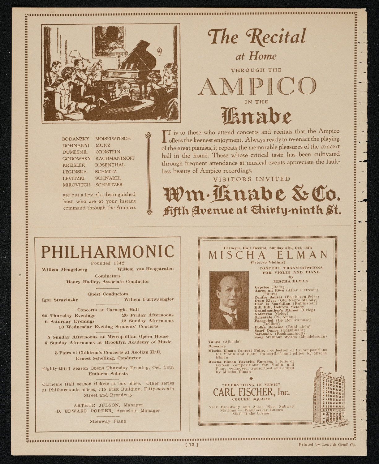 Bernardo Olshanky, Baritone, assisted by Helen Jeffrey, October 11, 1924, program page 12