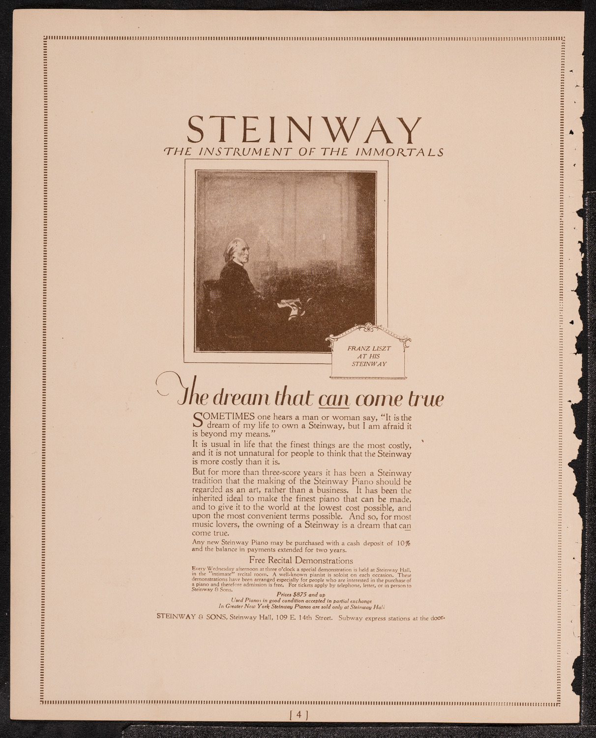John Corigliano, Violin, November 6, 1921, program page 4