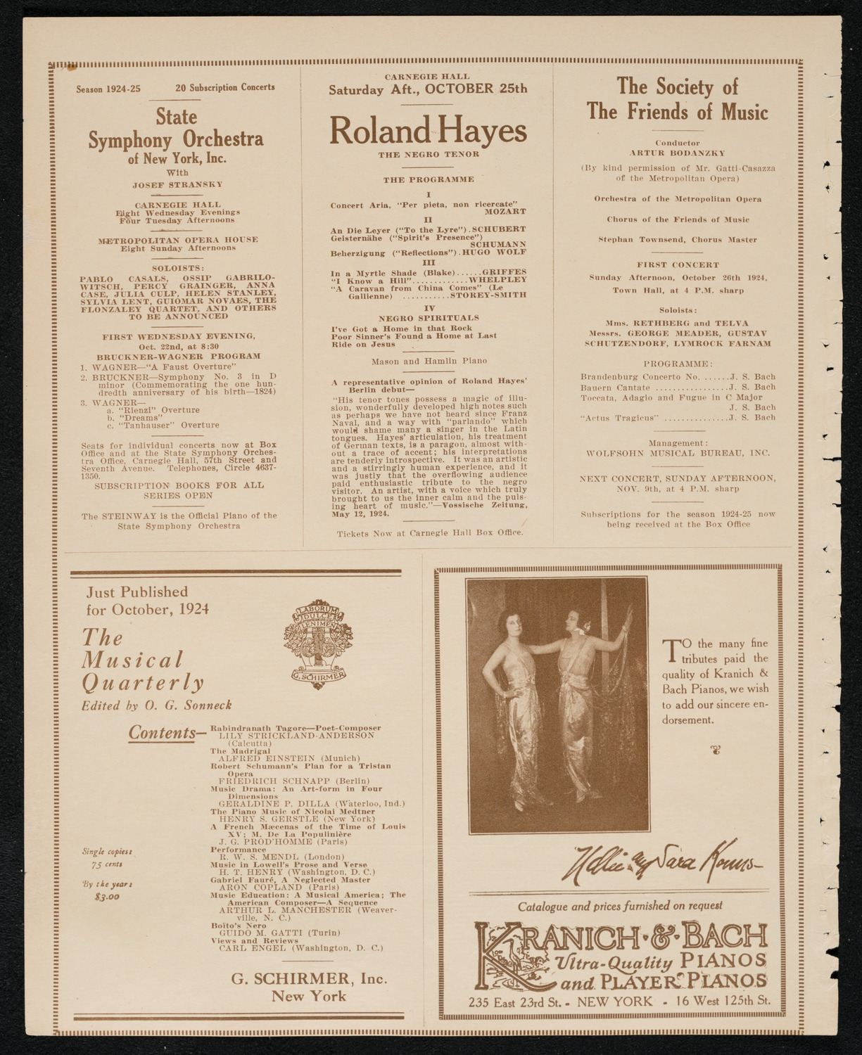 State Symphony Orchestra of New York, October 22, 1924, program page 6