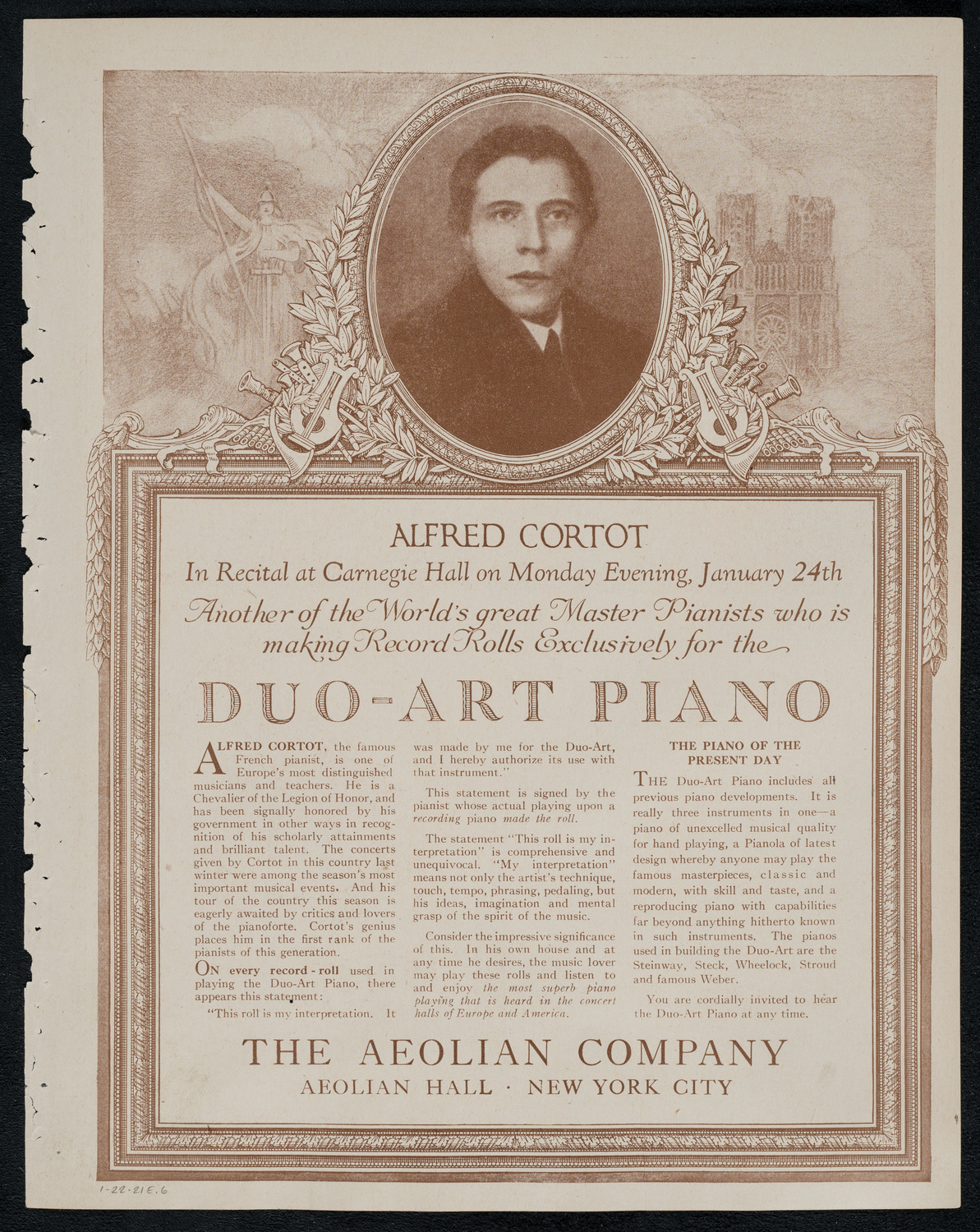 National Symphony Orchestra, January 22, 1921, program page 11