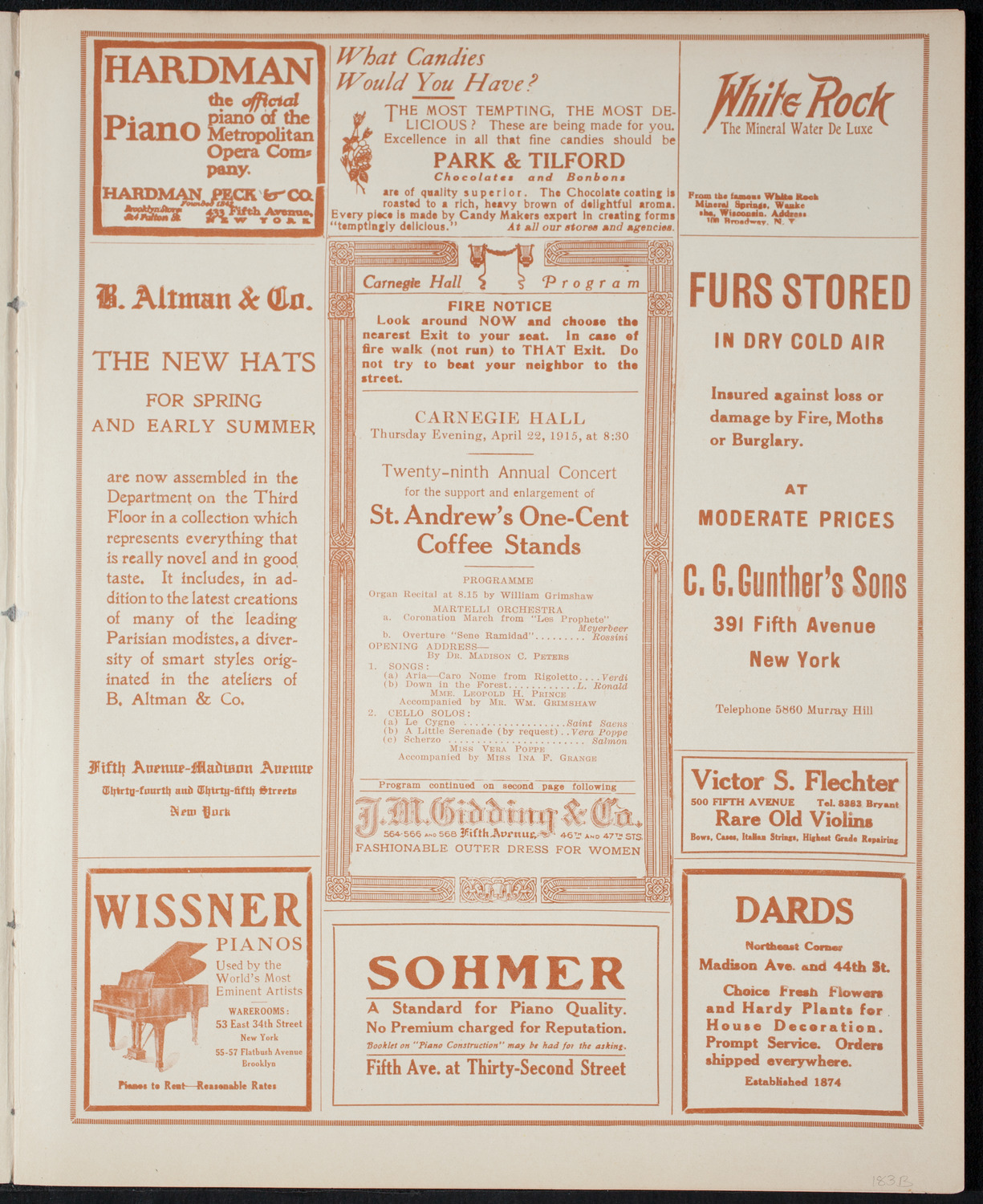 Benefit: St. Andrew's One-Cent Coffee Stands, April 22, 1915, program page 5