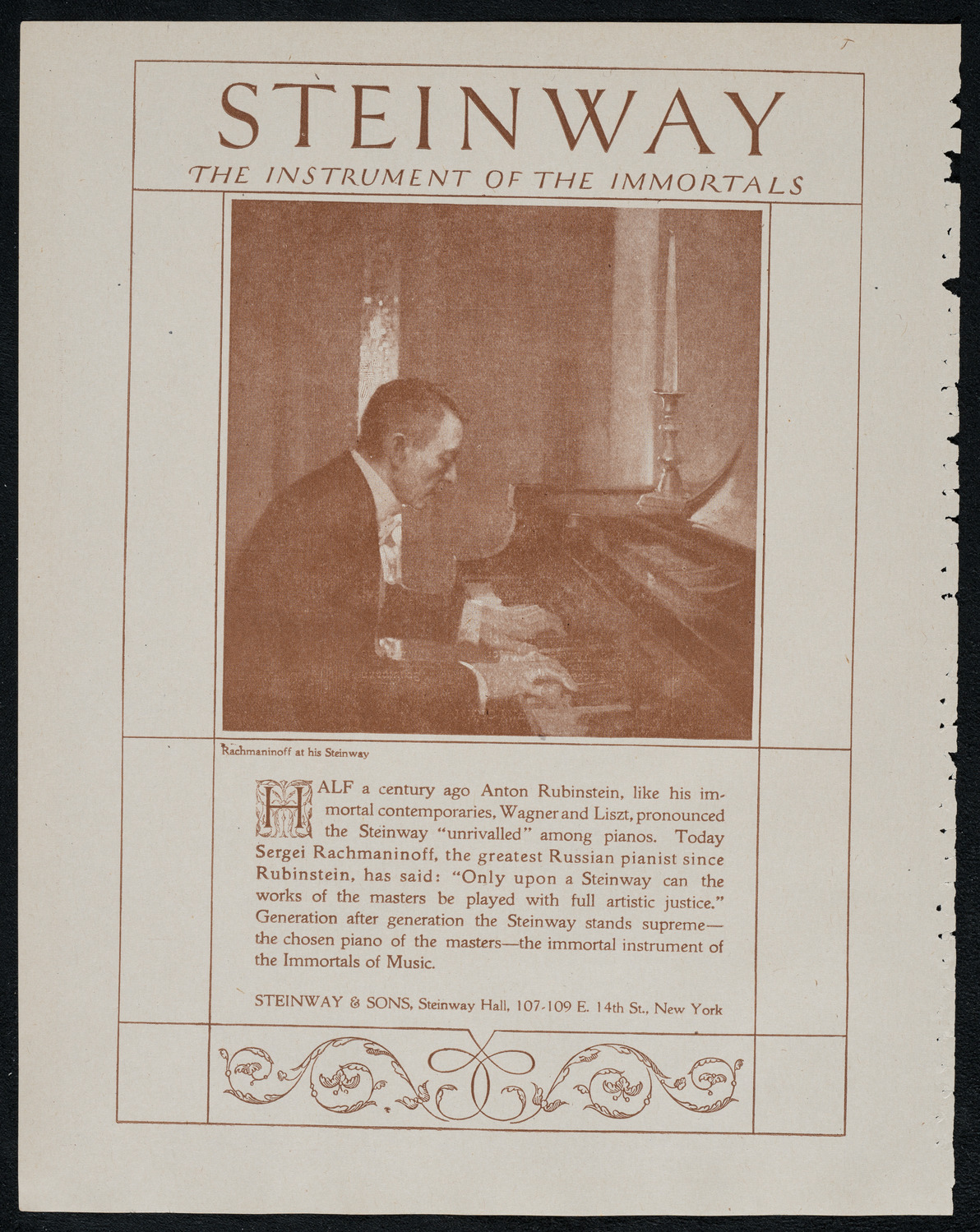 Benno Moiseiwitsch, Piano, February 22, 1921, program page 4