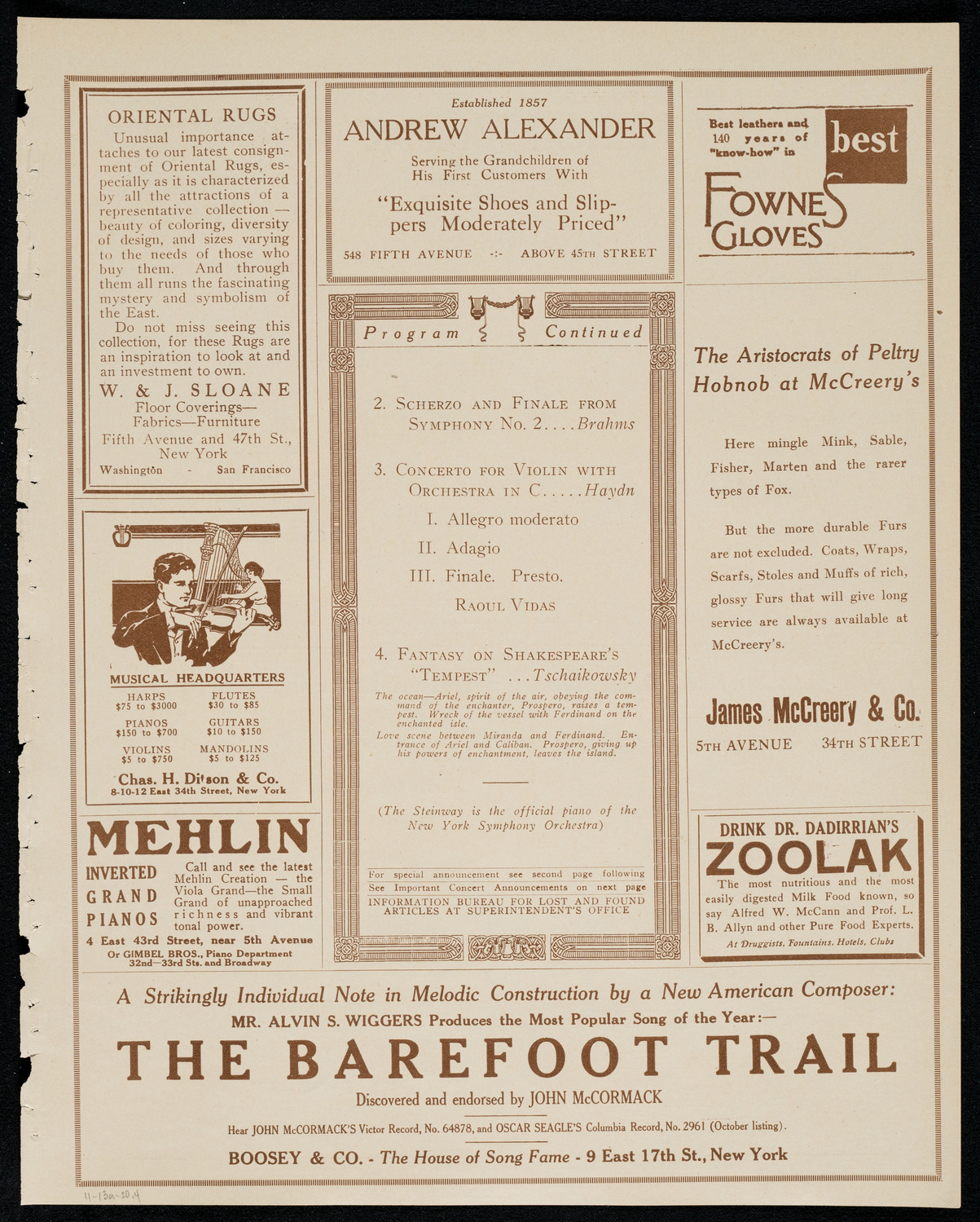 Symphony Concert for Young People, November 13, 1920, program page 7