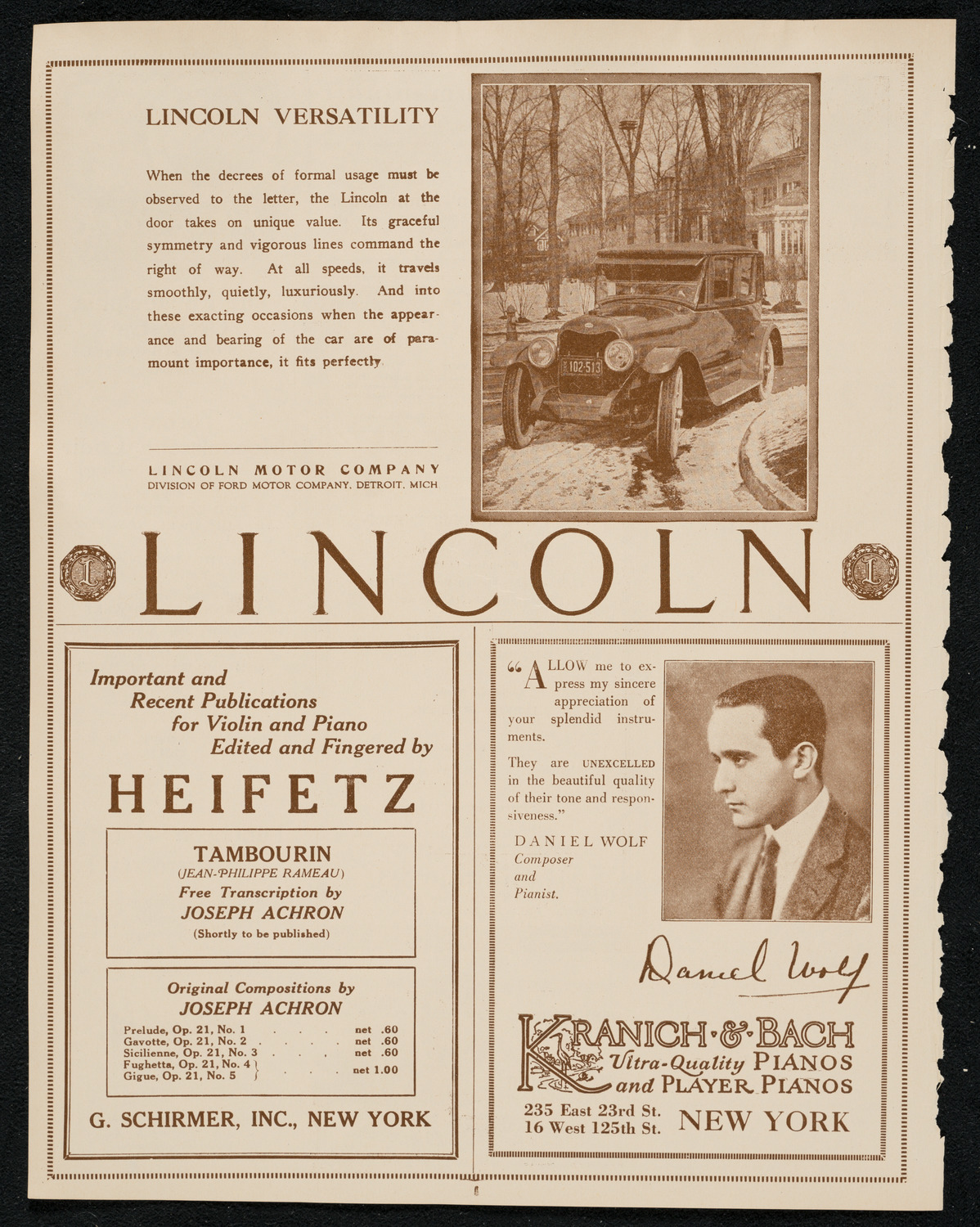 New York Philharmonic, February 22, 1924, program page 6