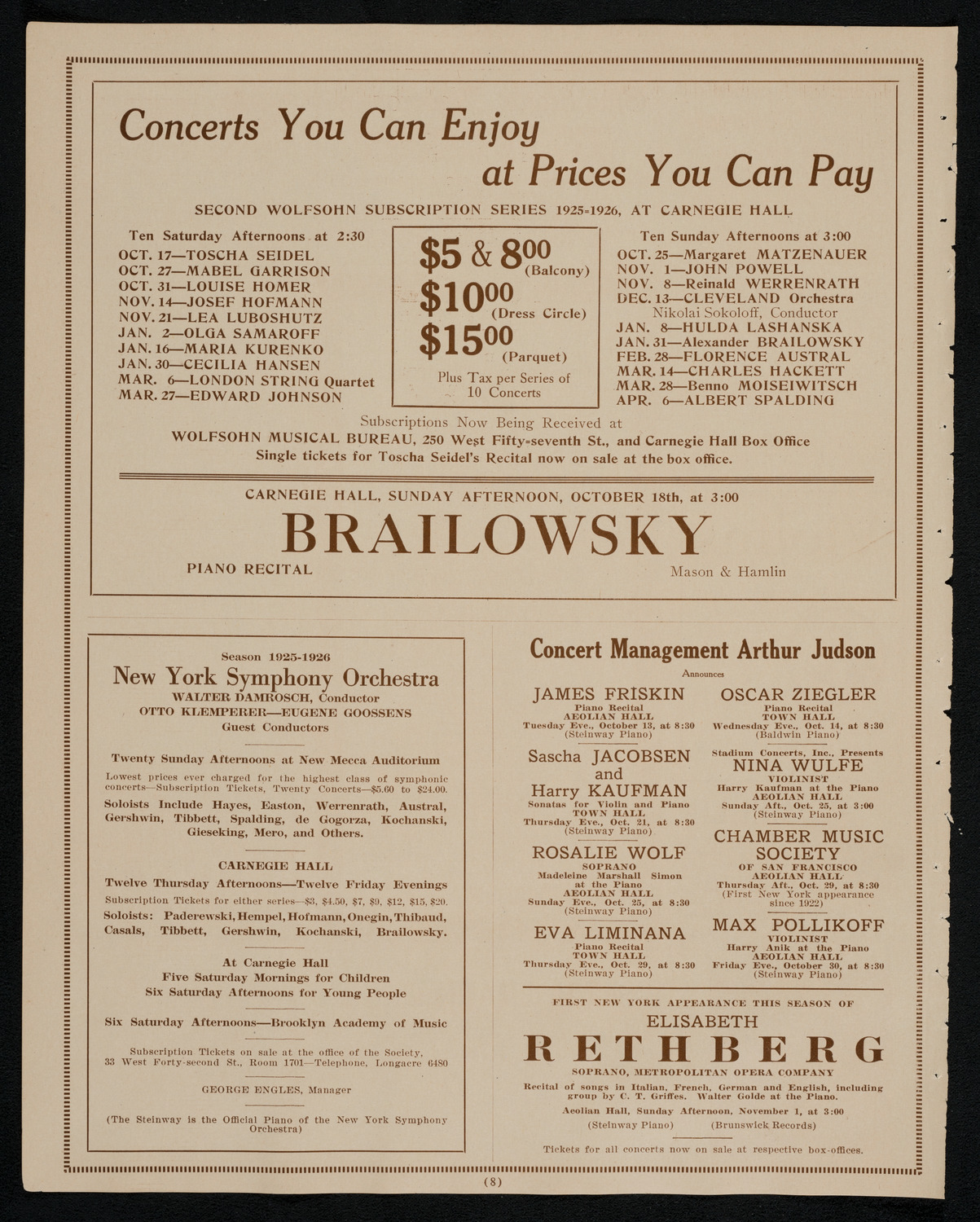 Maria Theresa, October 13, 1925, program page 8