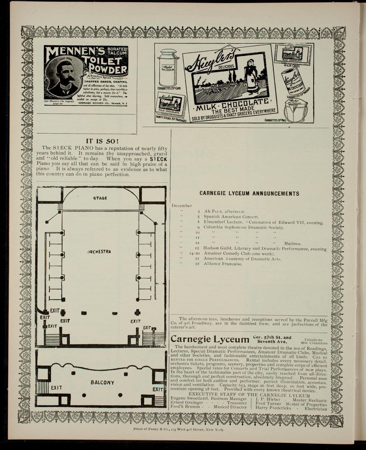 St. George's Dramatic and Literary Society, December 3, 1903, program page 4