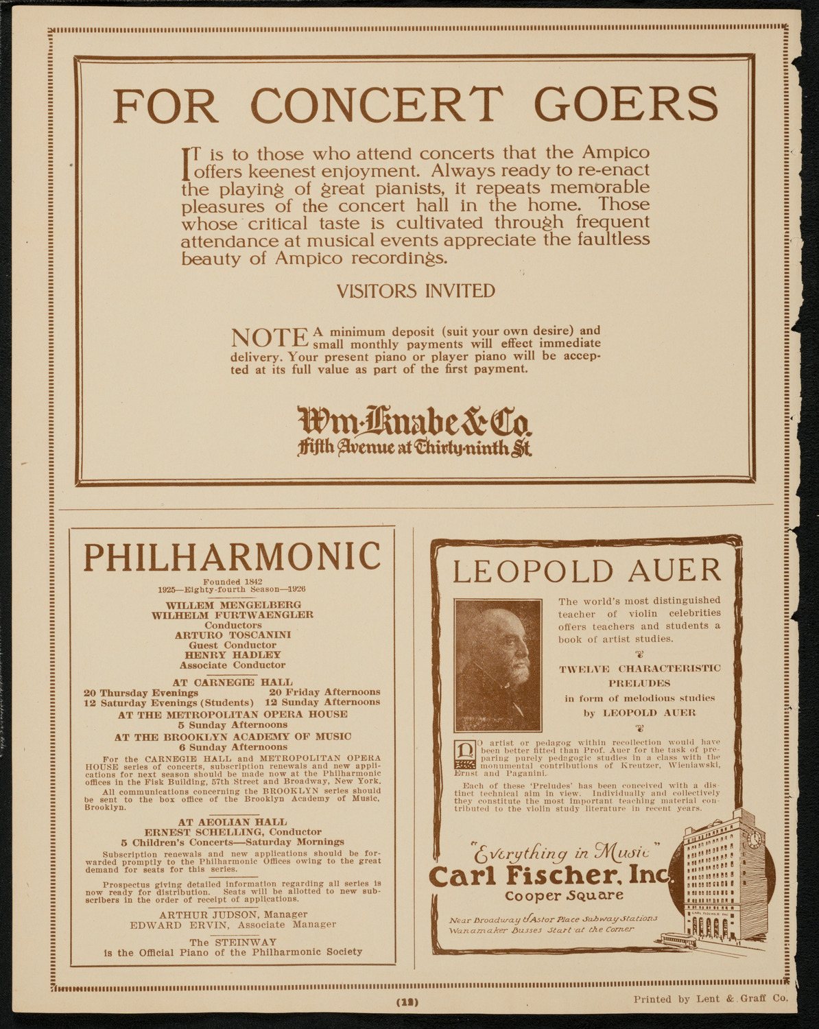 Freiheit Gesang Verein, May 9, 1925, program page 12