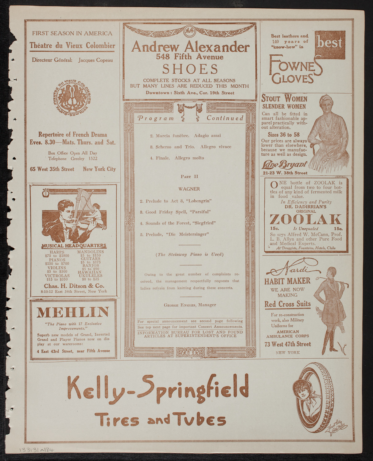 New York Symphony Orchestra, January 31, 1918, program page 7