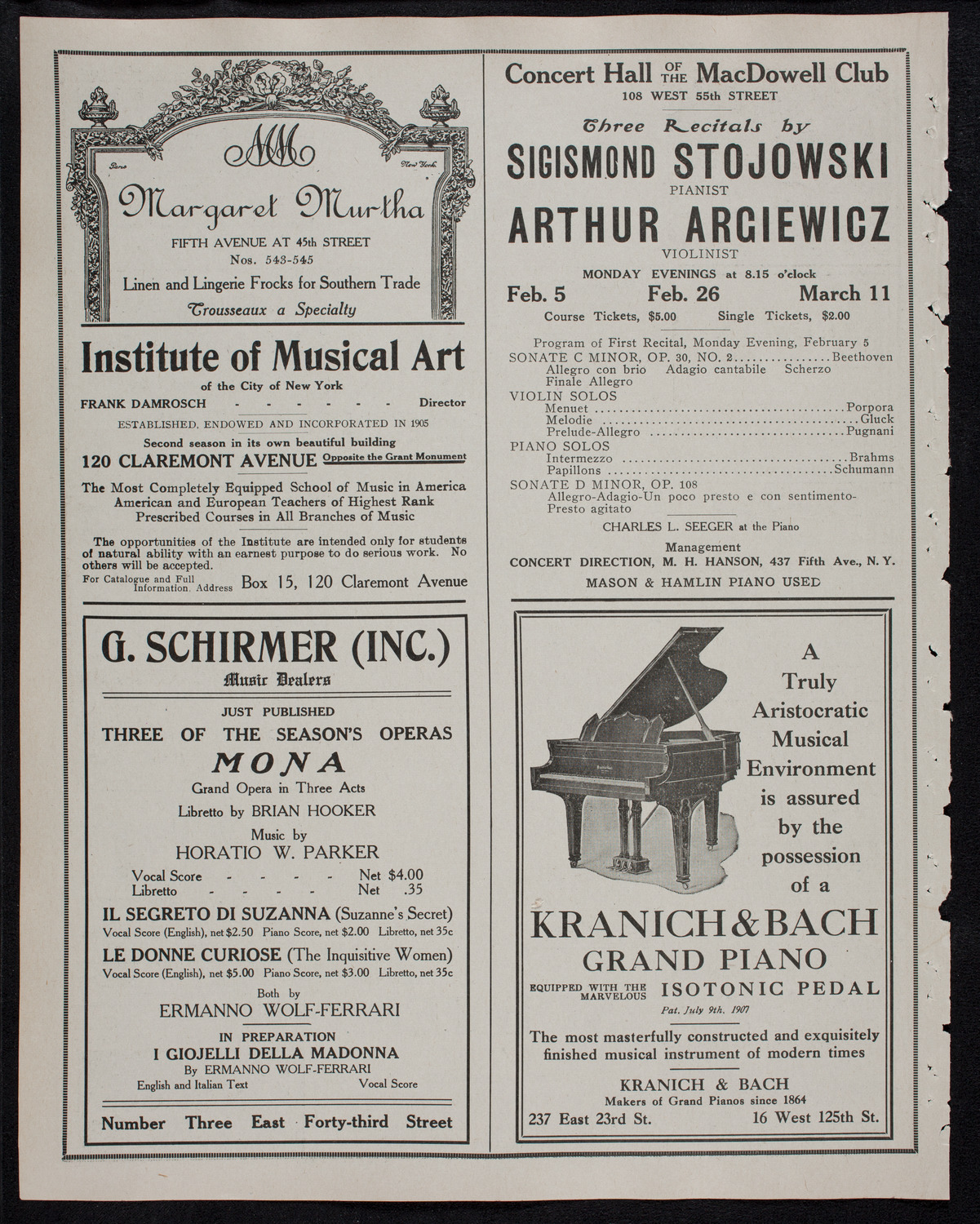 Russian Symphony Society of New York, January 28, 1912, program page 6