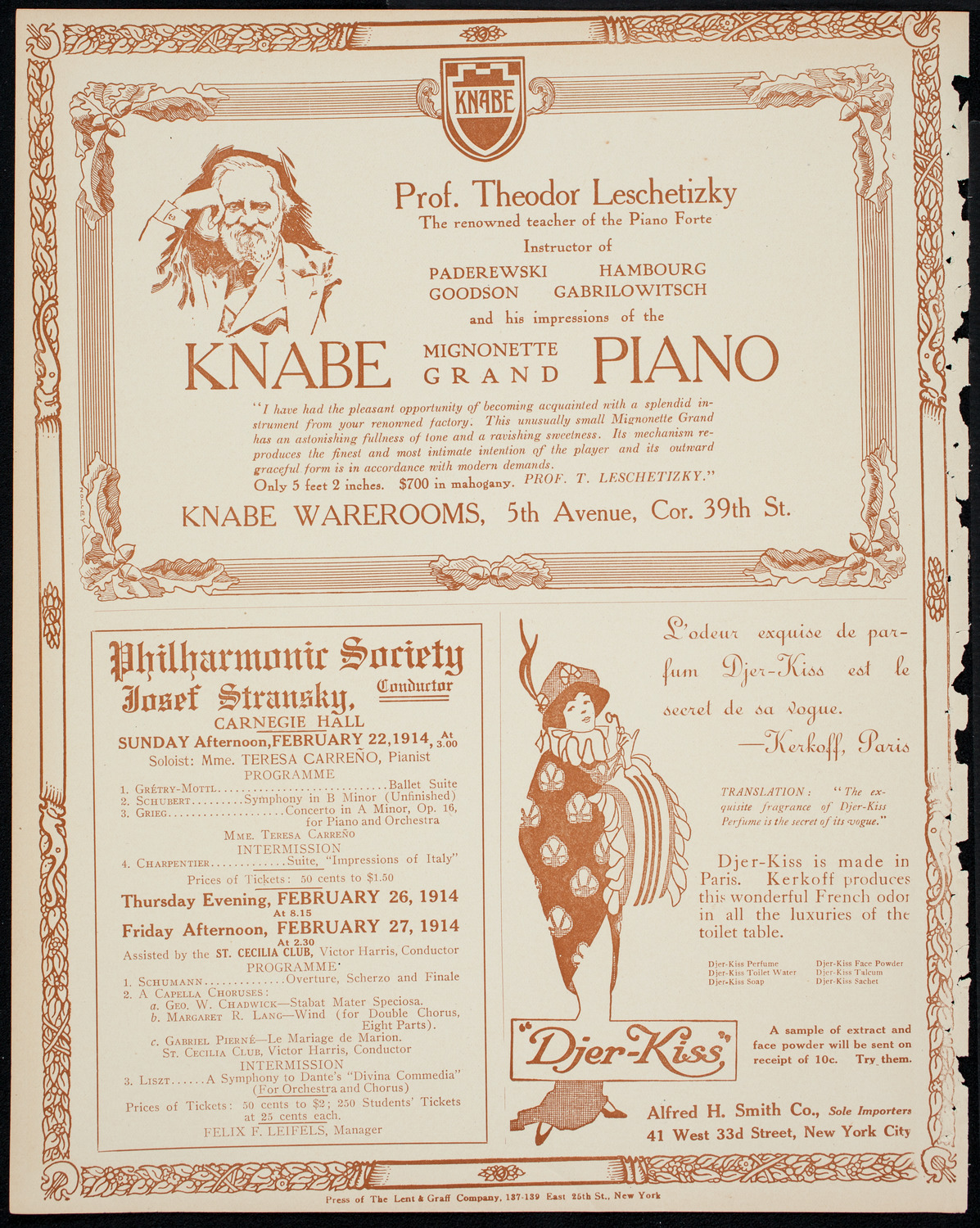 Boston Symphony Orchestra, February 21, 1914, program page 12