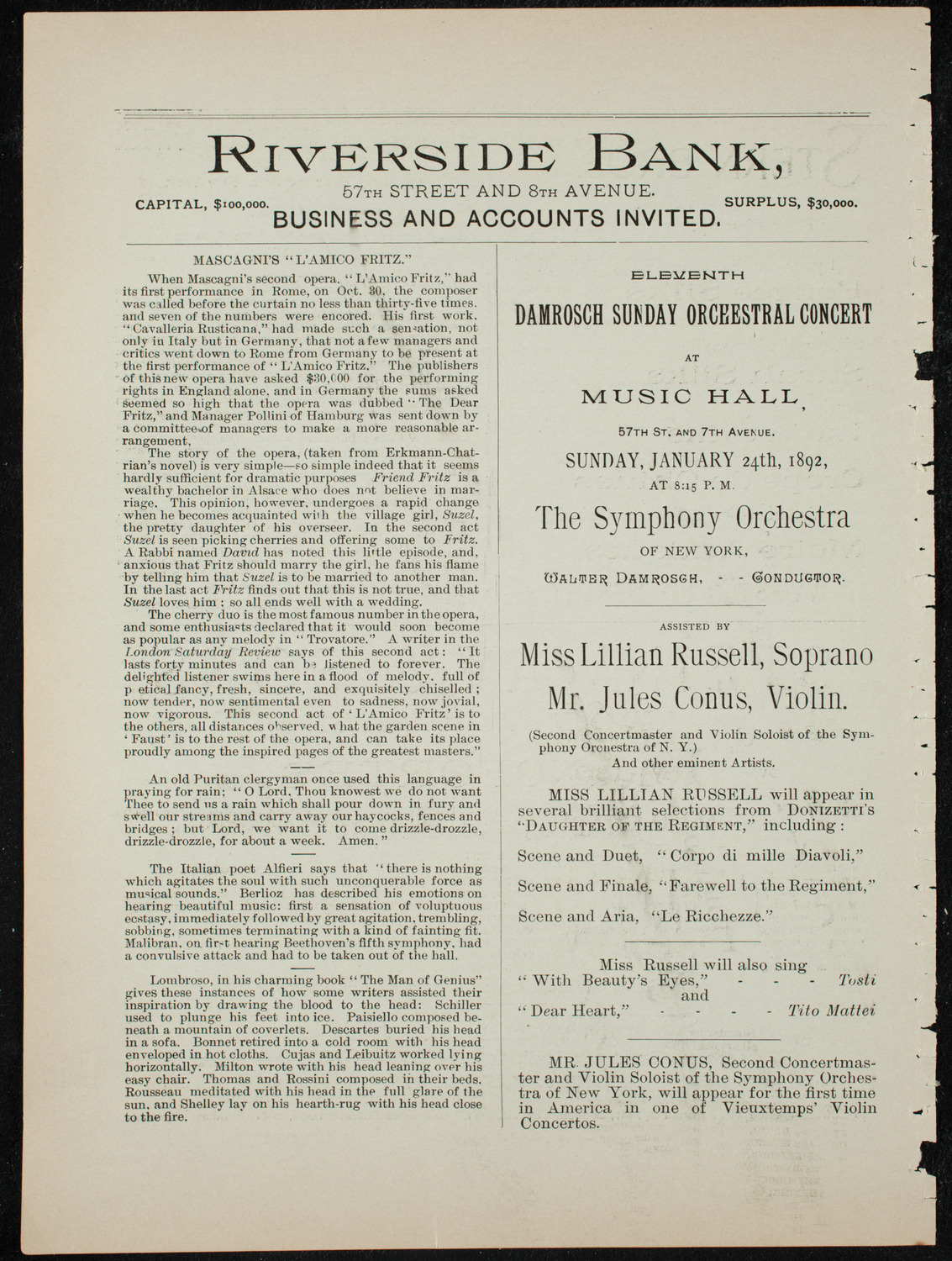 Robert Burns Anniversary Festival, January 25, 1892, program page 8