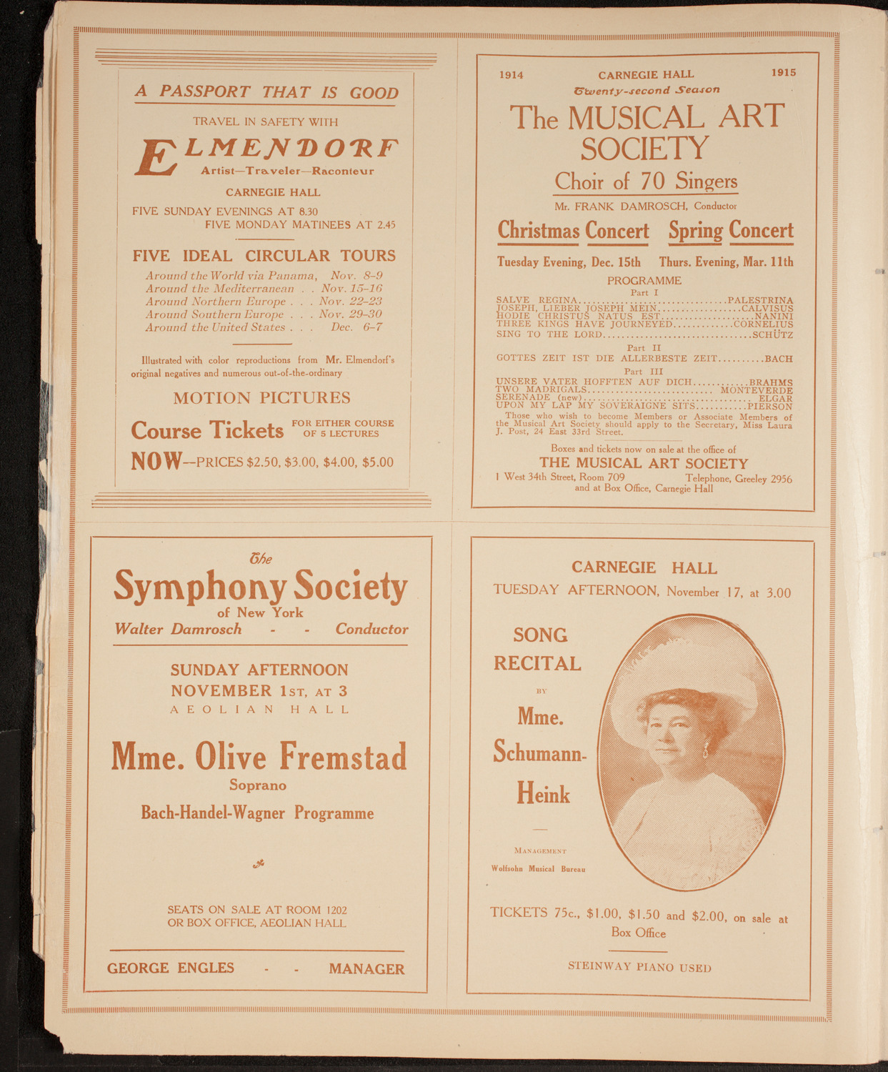 Alma Gluck, Soprano, October 31, 1914, program page 8