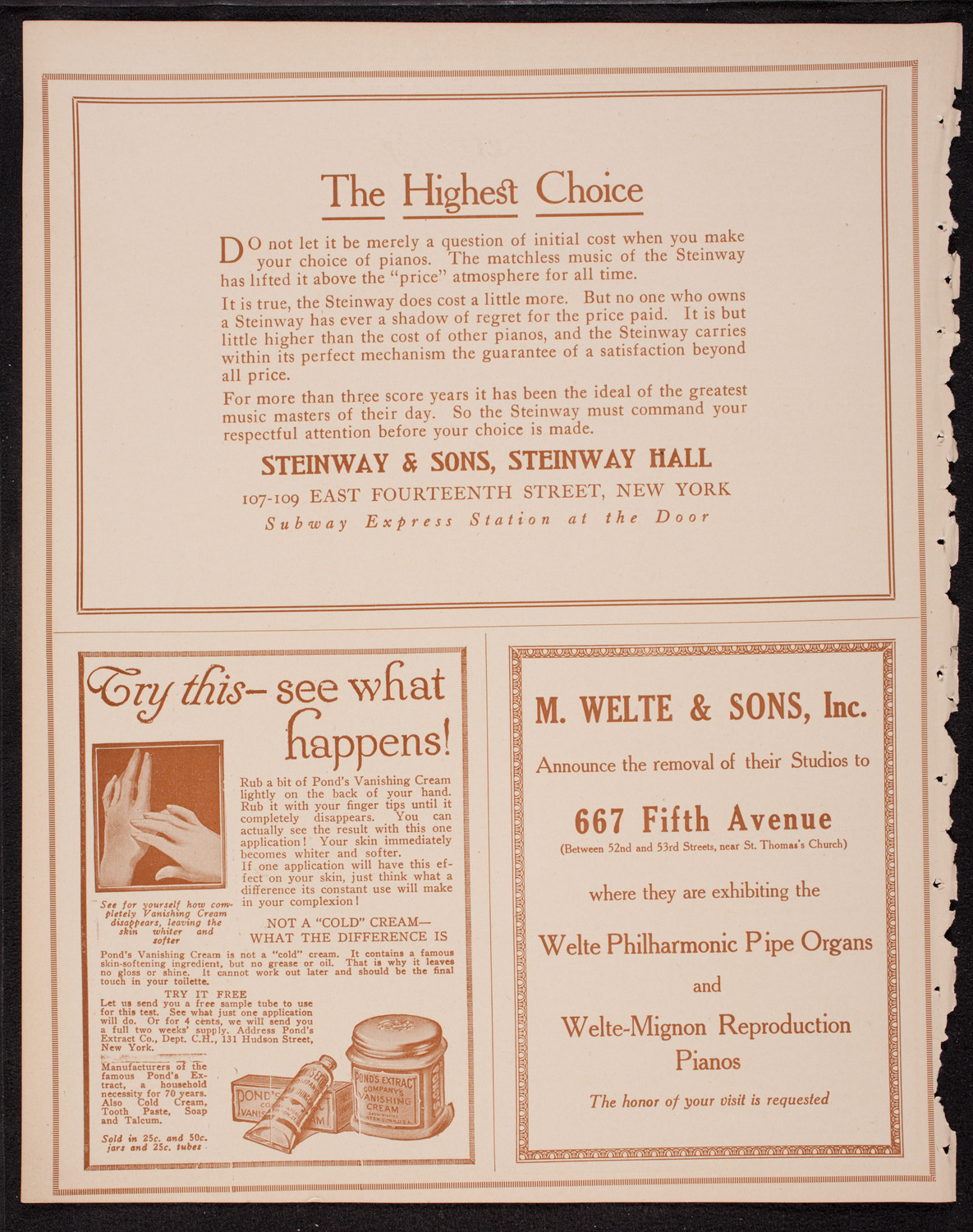 Frances Alda, Soprano, November 14, 1916, program page 4