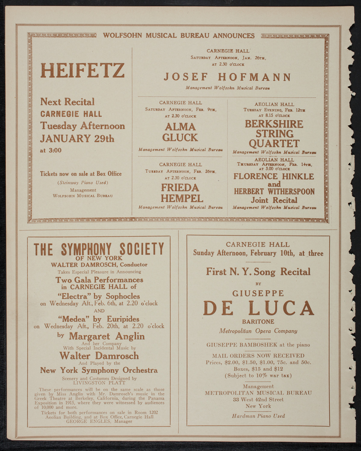 New York Philharmonic: Beethoven-Brahms Festival, January 20, 1918, program page 8
