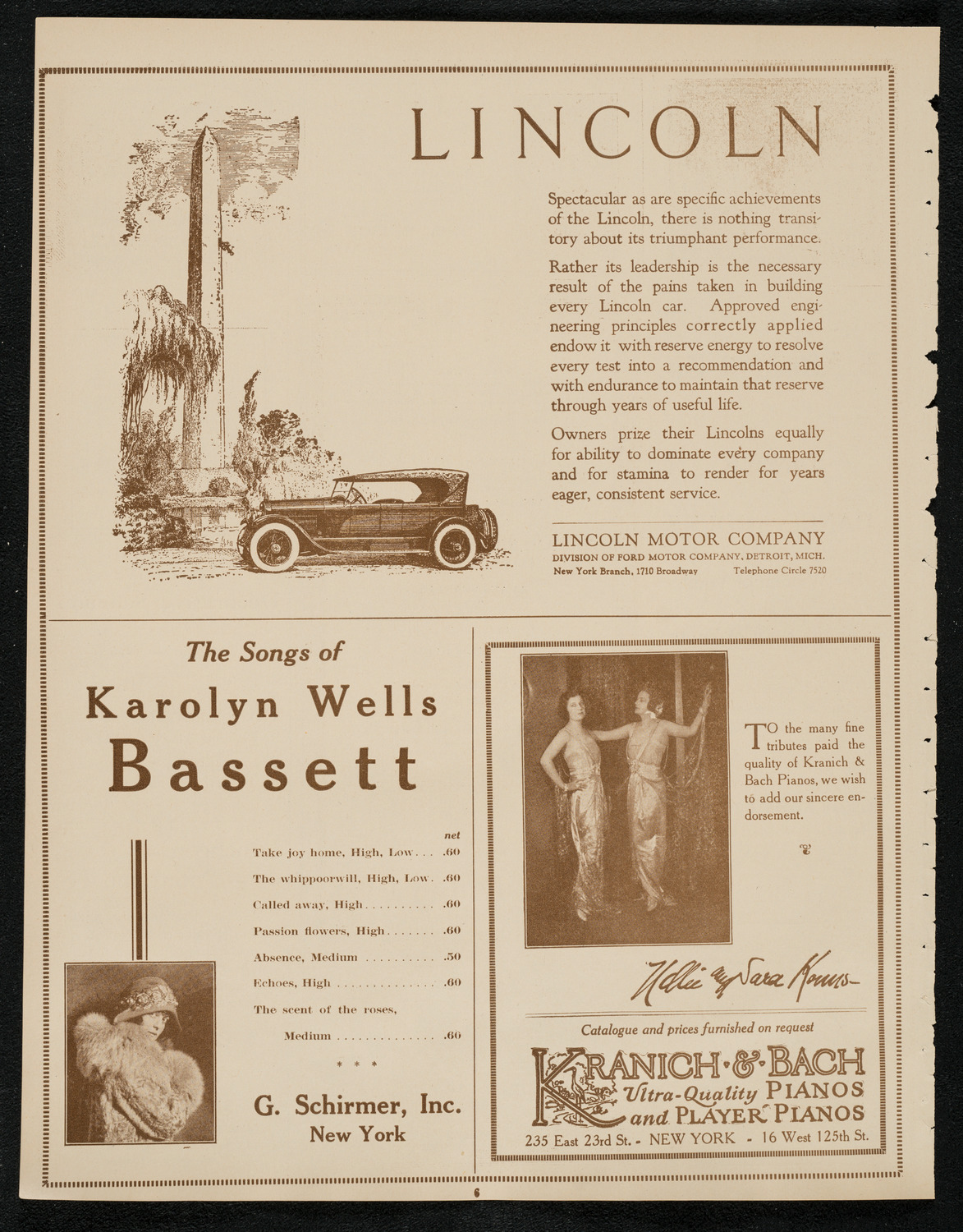 James Stanley, Bass, with Guest Artists, April 29, 1924, program page 6