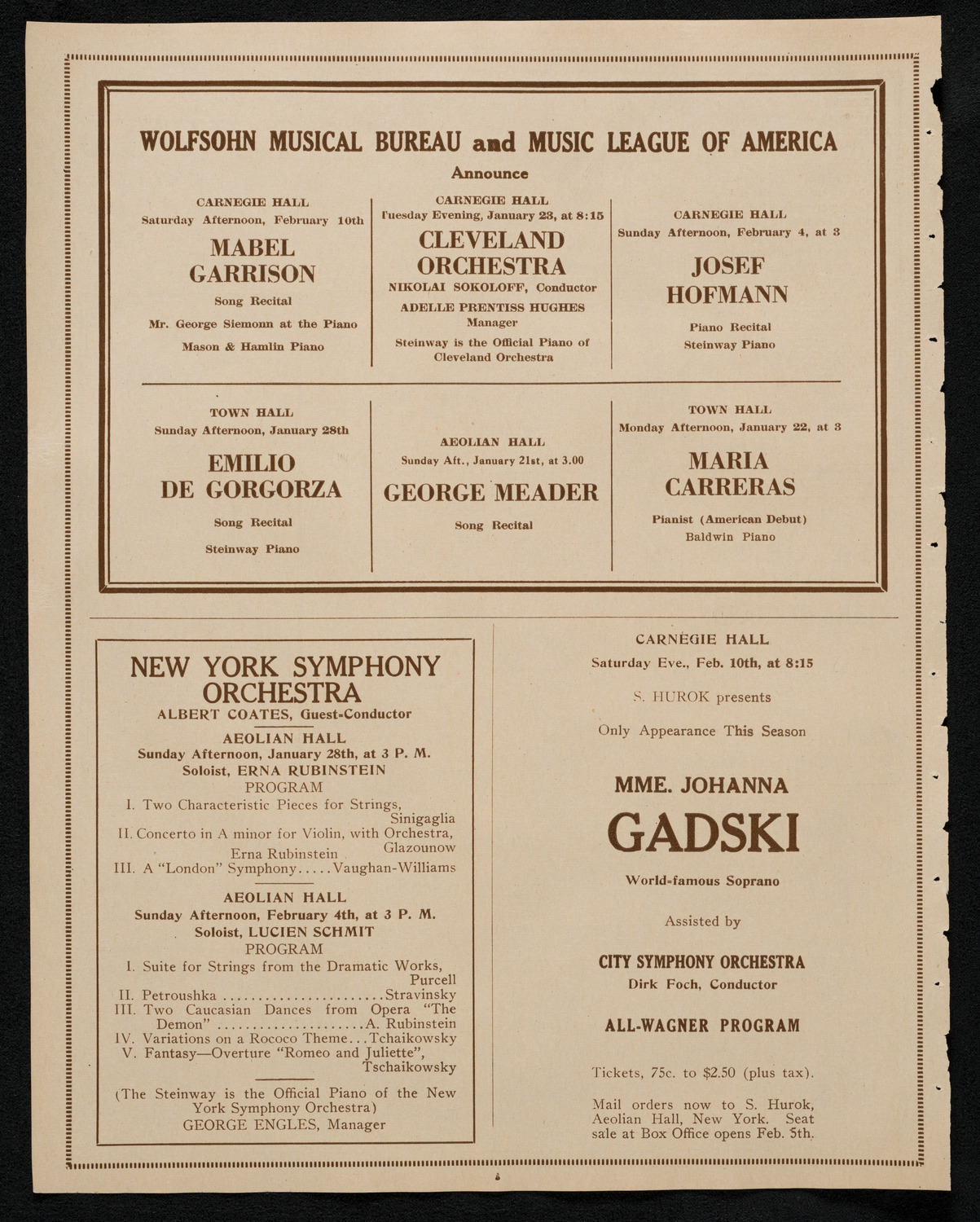 City Symphony Orchestra, January 20, 1923, program page 8