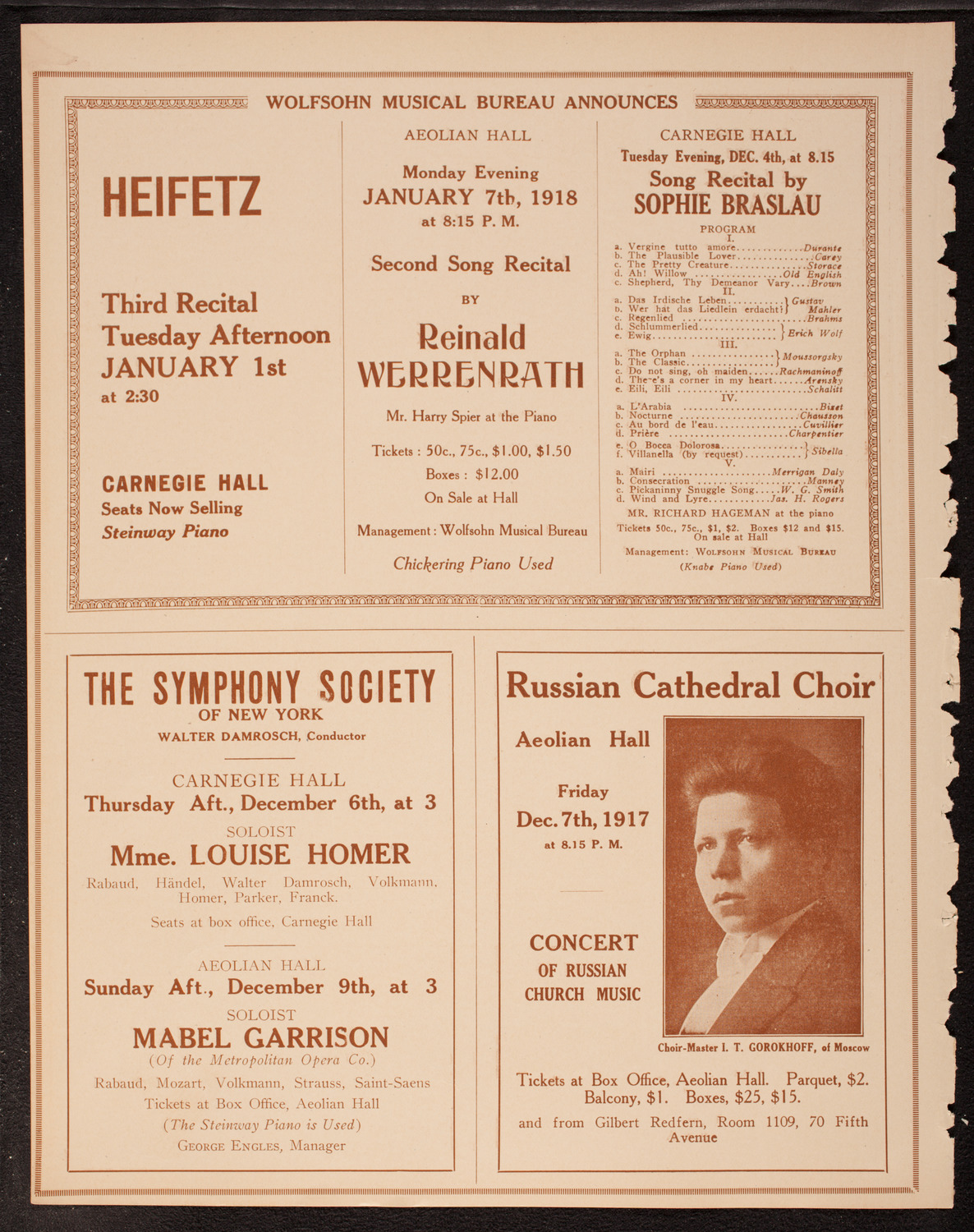 Meeting: The Humanitarian Cult, November 30, 1917, program page 8