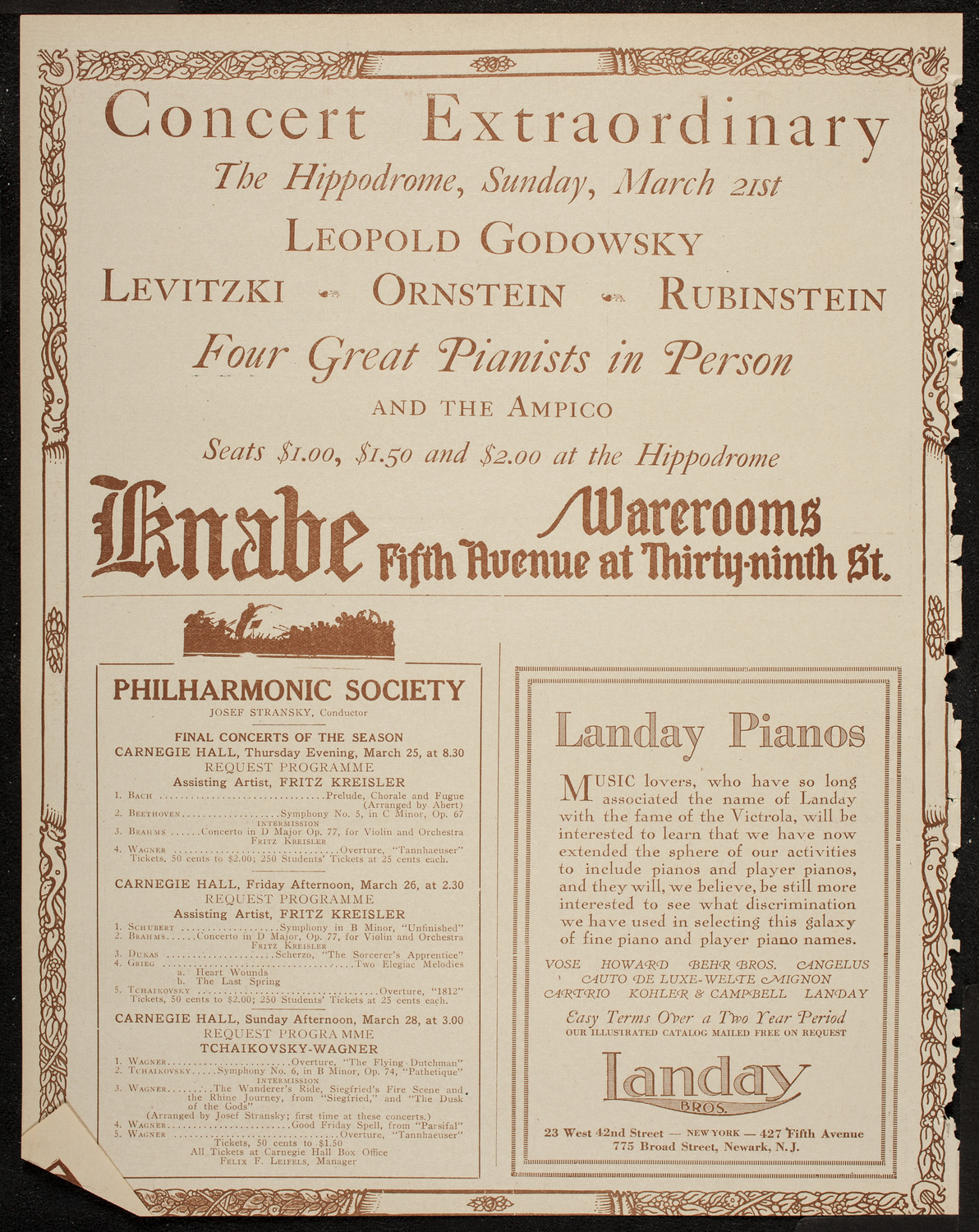 Jewish Folk-Songs Chorus, March 14, 1920, program page 12