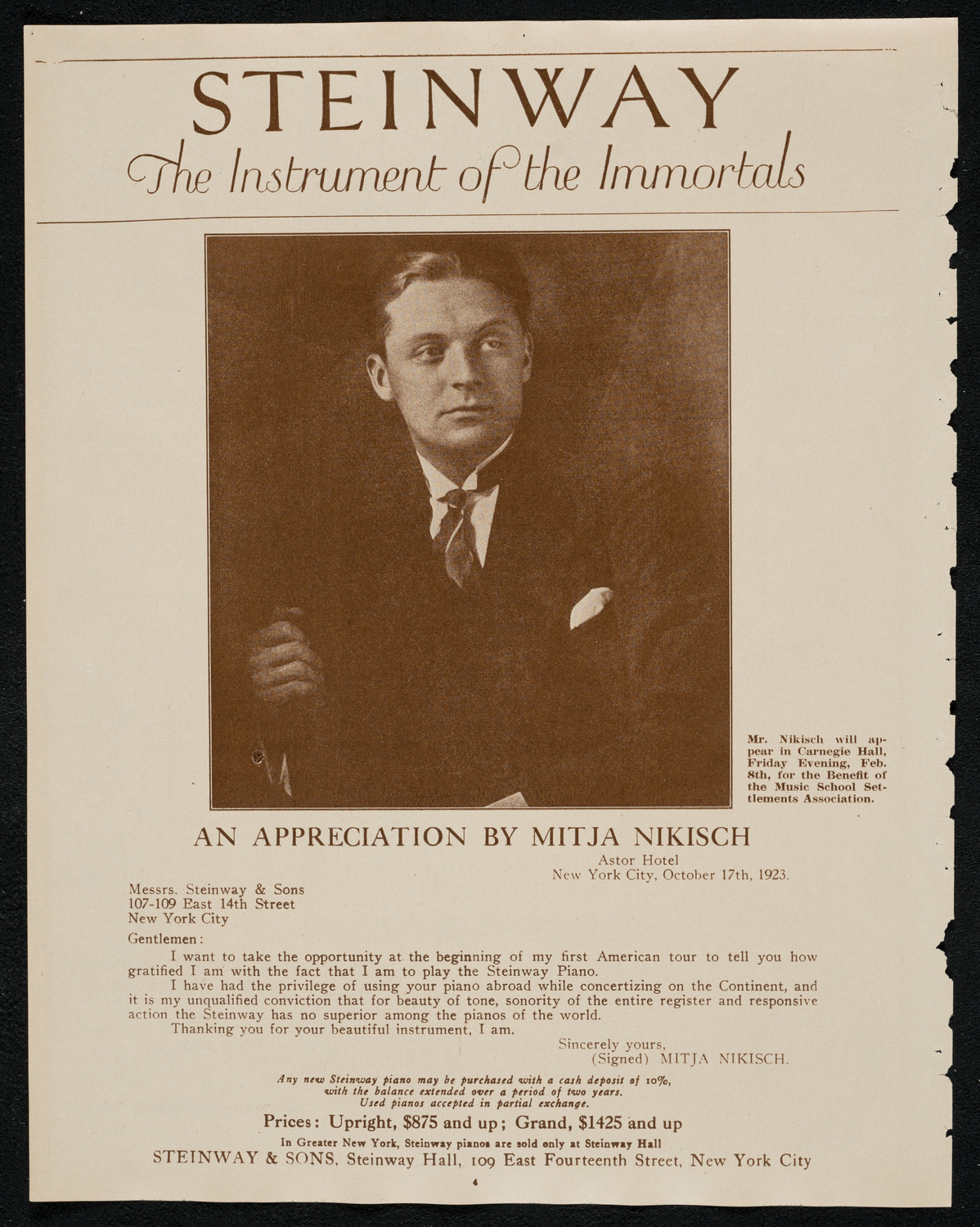 New York Philharmonic, February 7, 1924, program page 4