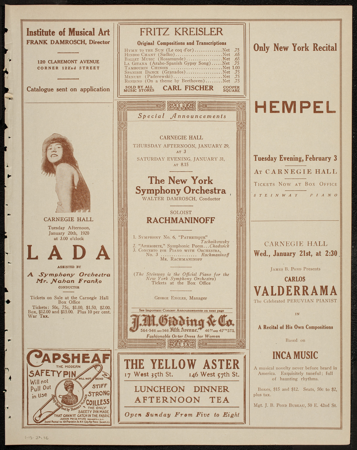 Helene Kanders, Soprano, January 13, 1920, program page 9