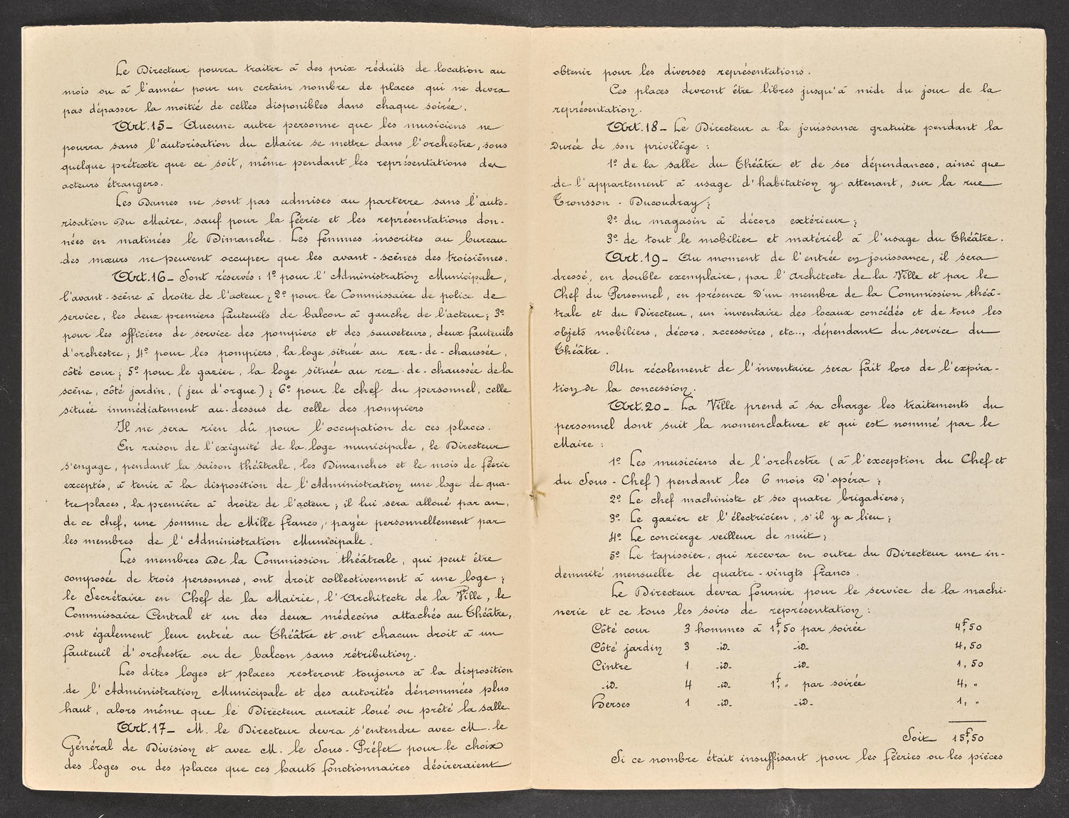 Cahier des Charges of the Theater (1891-1982), page 6 of 11