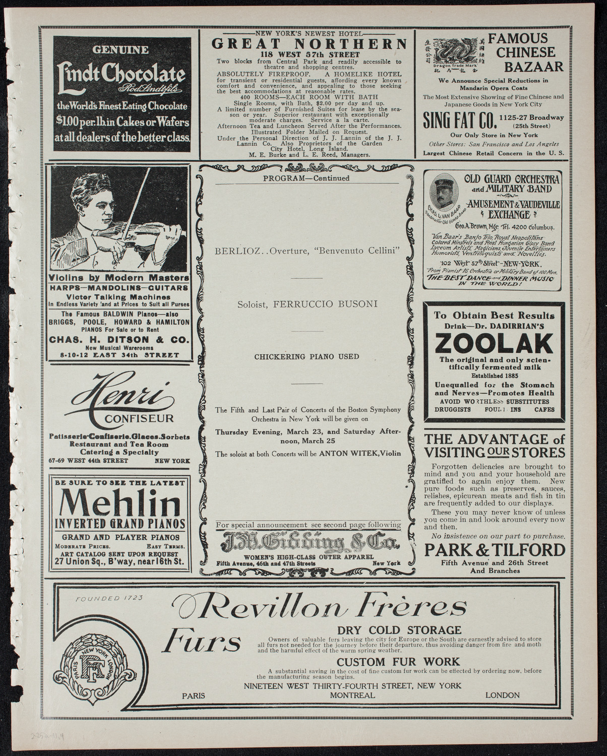 Boston Symphony Orchestra, February 25, 1911, program page 7