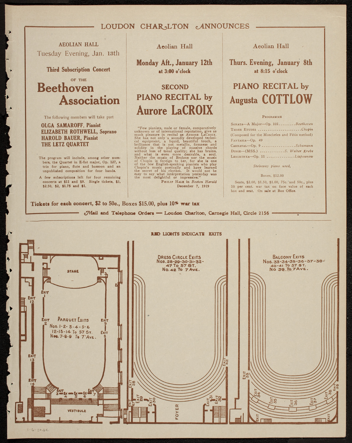Philadelphia Orchestra, January 6, 1920, program page 11