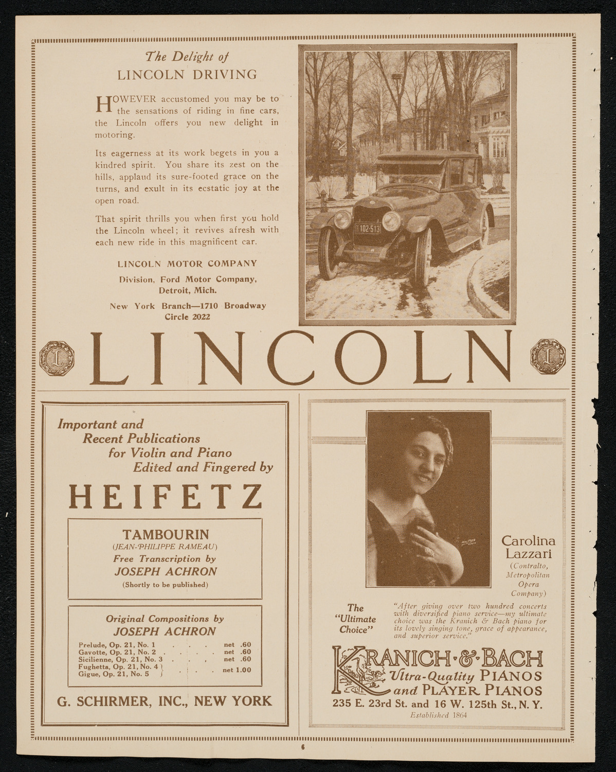 Boston Symphony Orchestra, January 3, 1924, program page 6