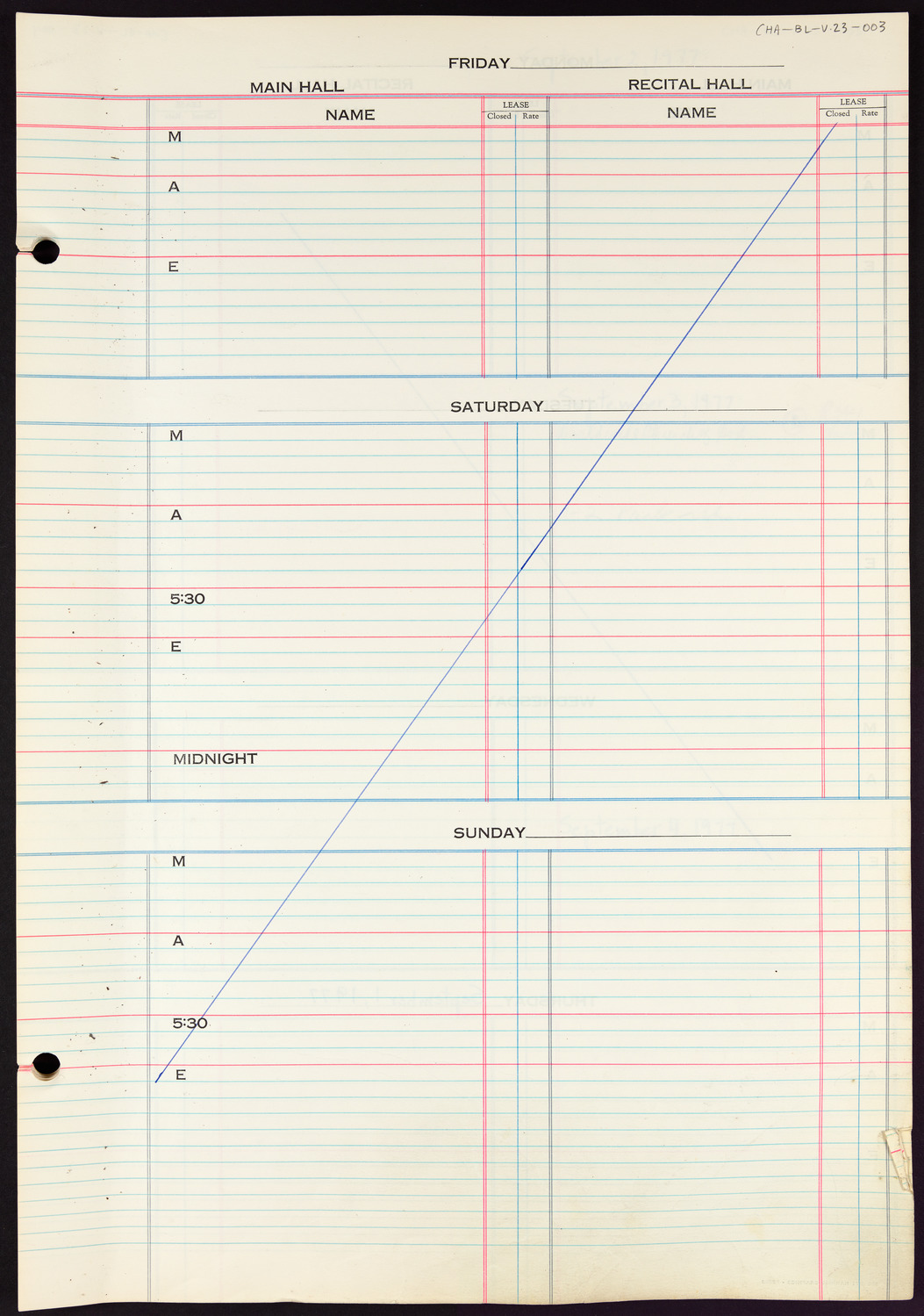 Carnegie Hall Booking Ledger, volume 23, page 3