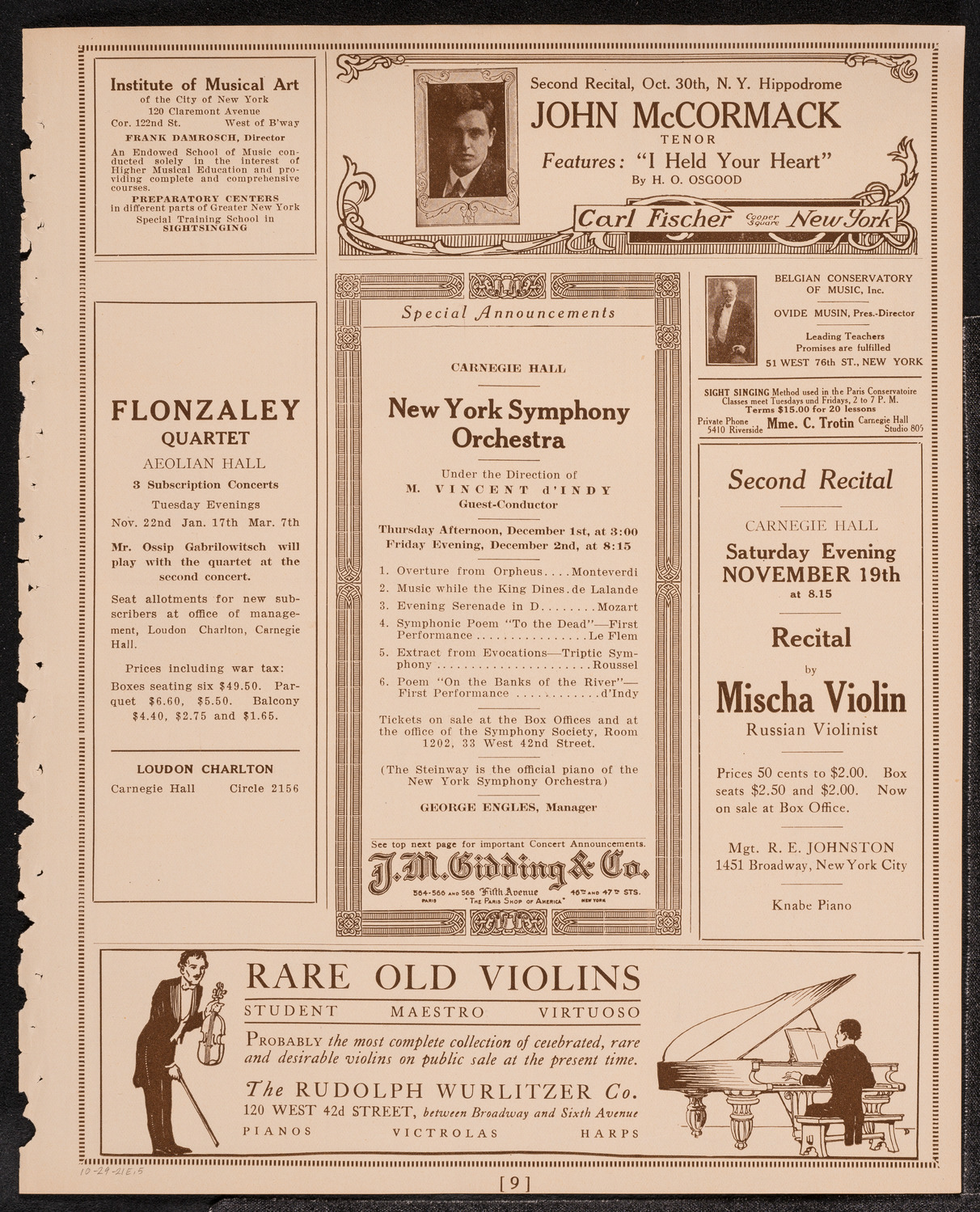 Mecca Temple of New York: Ancient Arabic Order of the Nobles of the Mystic Shrine, October 29, 1921, program page 9