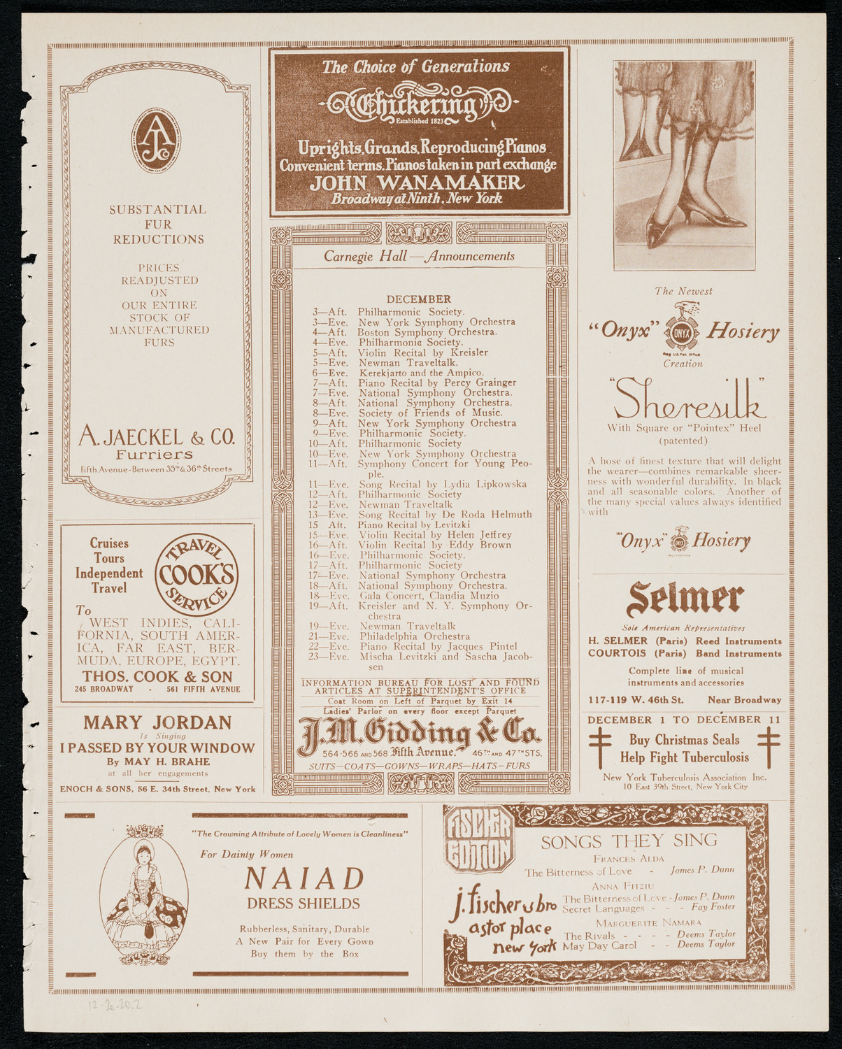 Boston Symphony Orchestra, December 2, 1920, program page 3